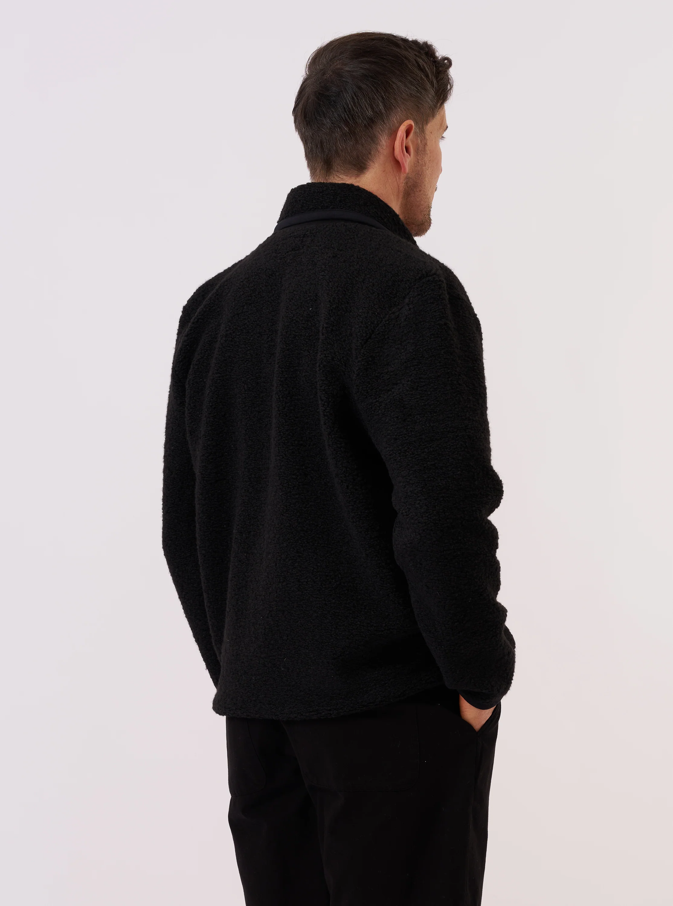 Black Alvar Fleece Lancaster Jacket - Image 3