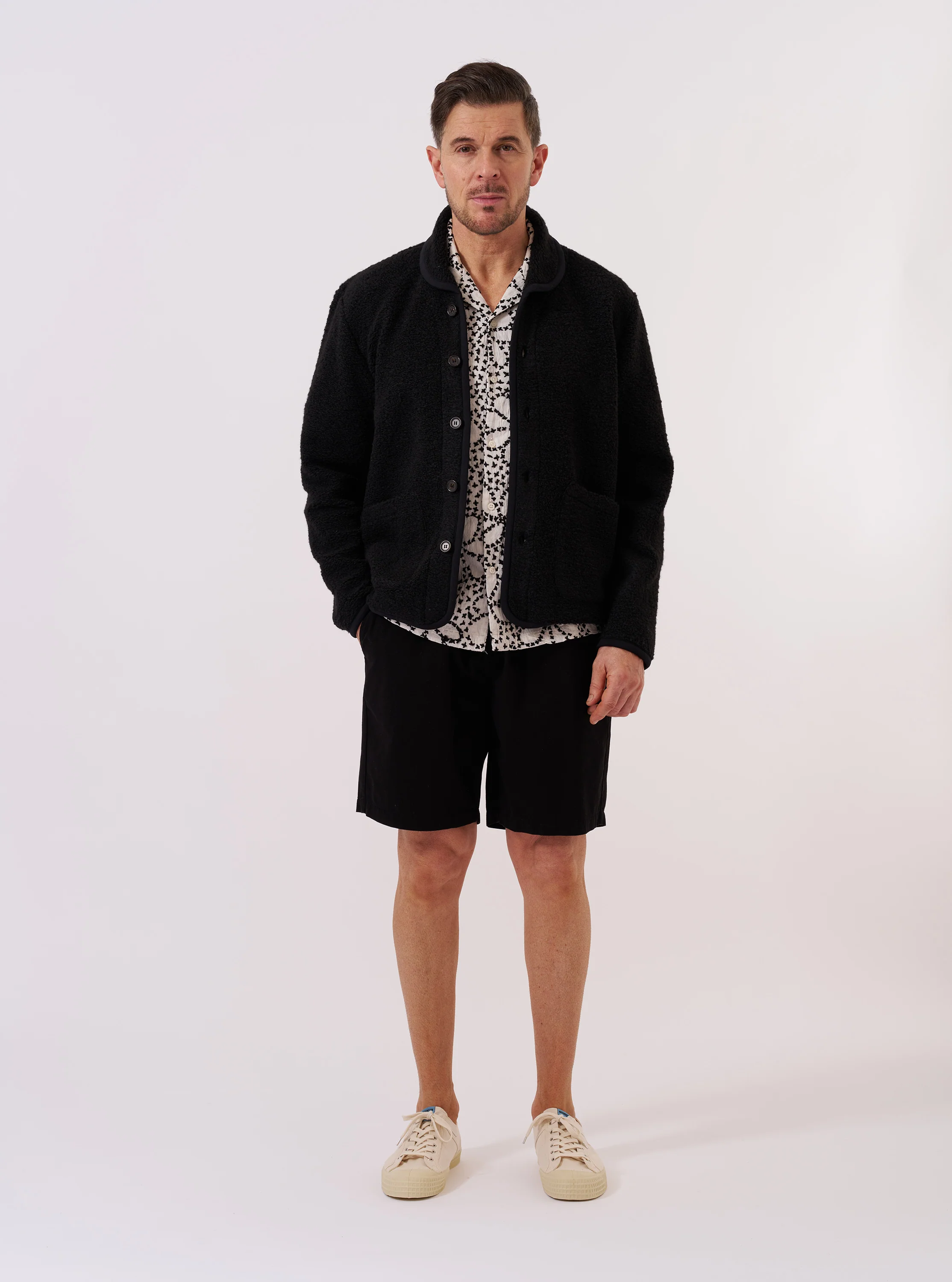 Black Alvar Fleece Lancaster Jacket - Image 7