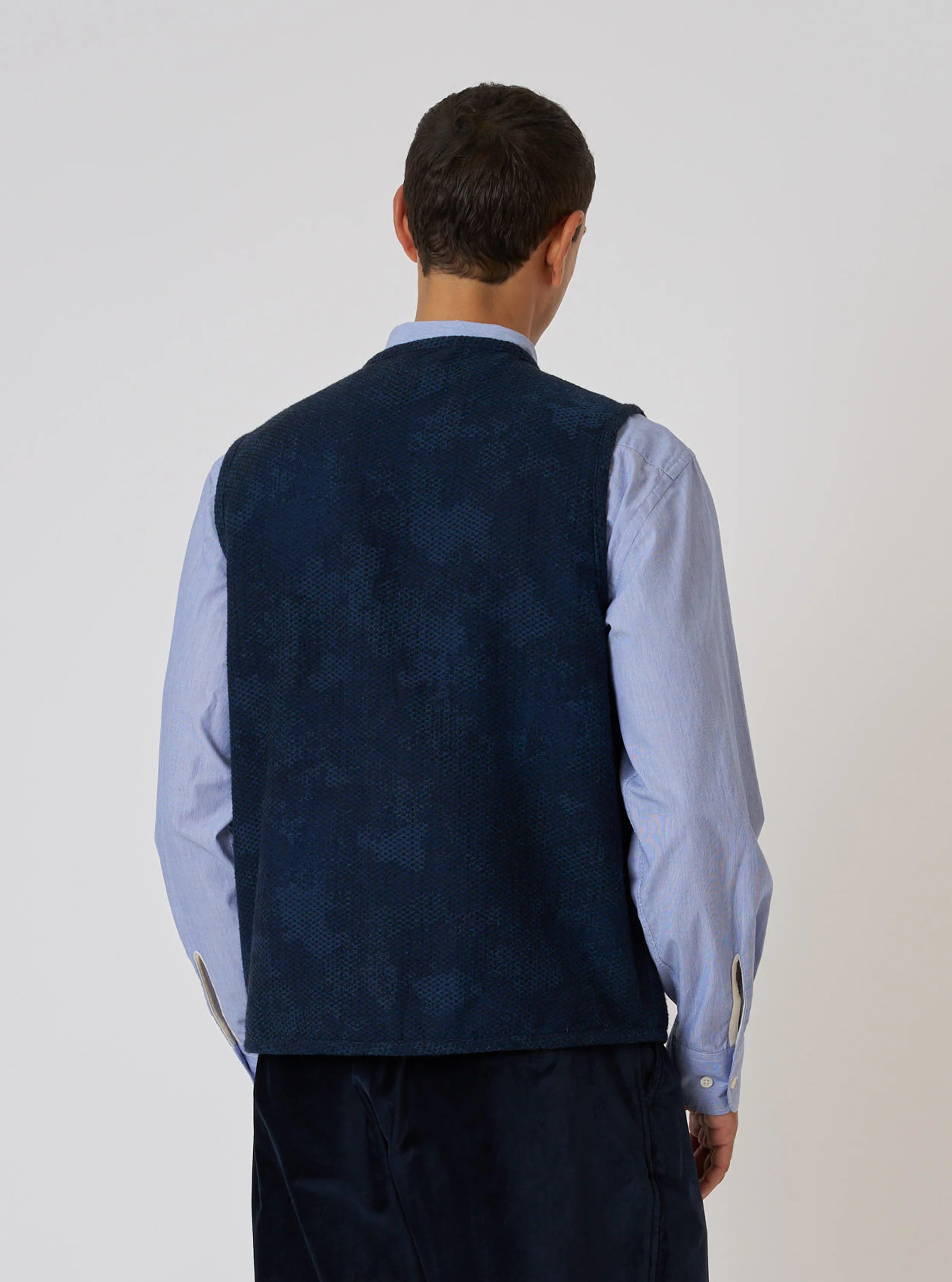 Black/Indigo Denim Camo 4 Pocket Gilet - Image 3