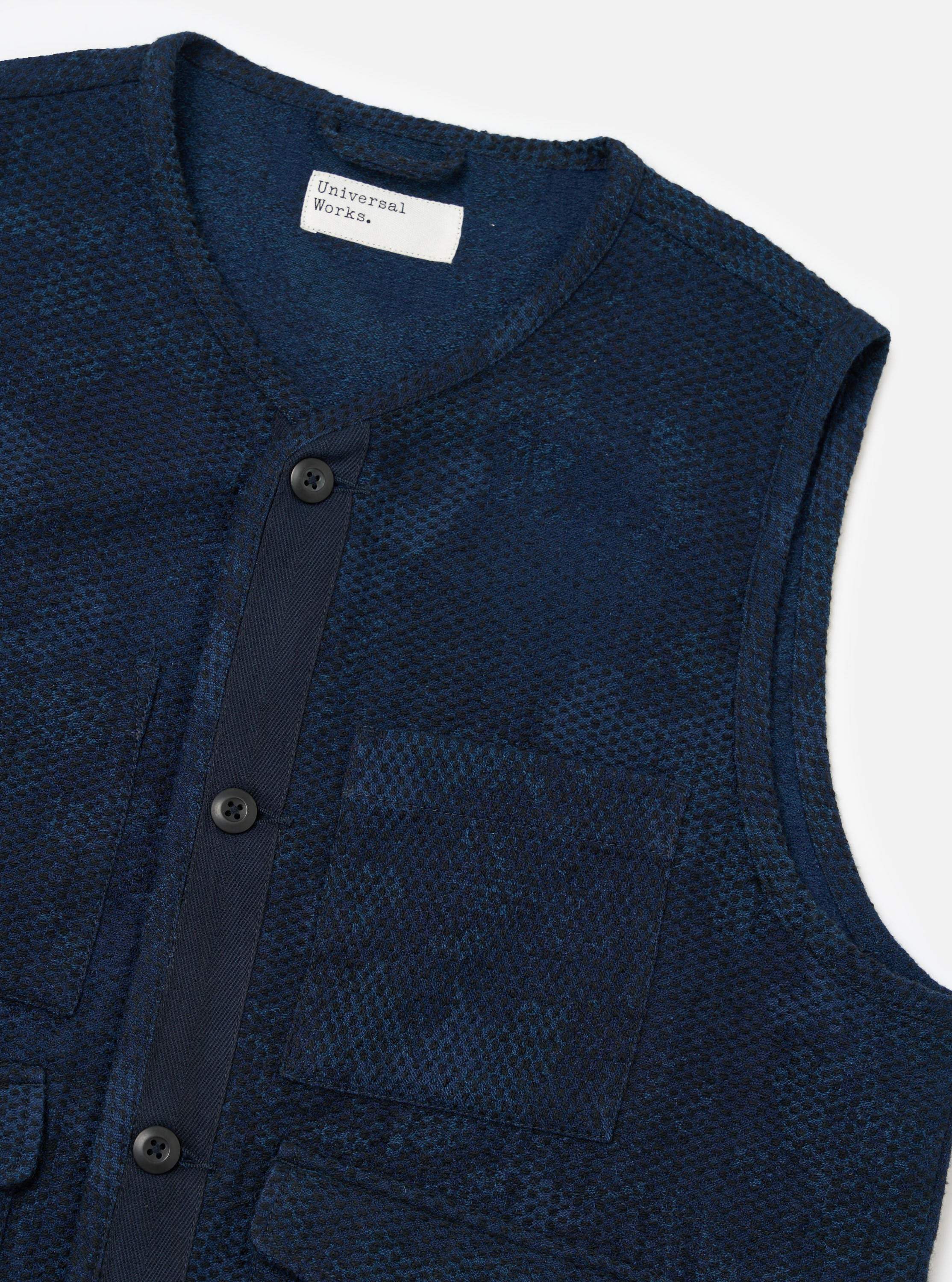 Black/Indigo Denim Camo 4 Pocket Gilet - Image 6