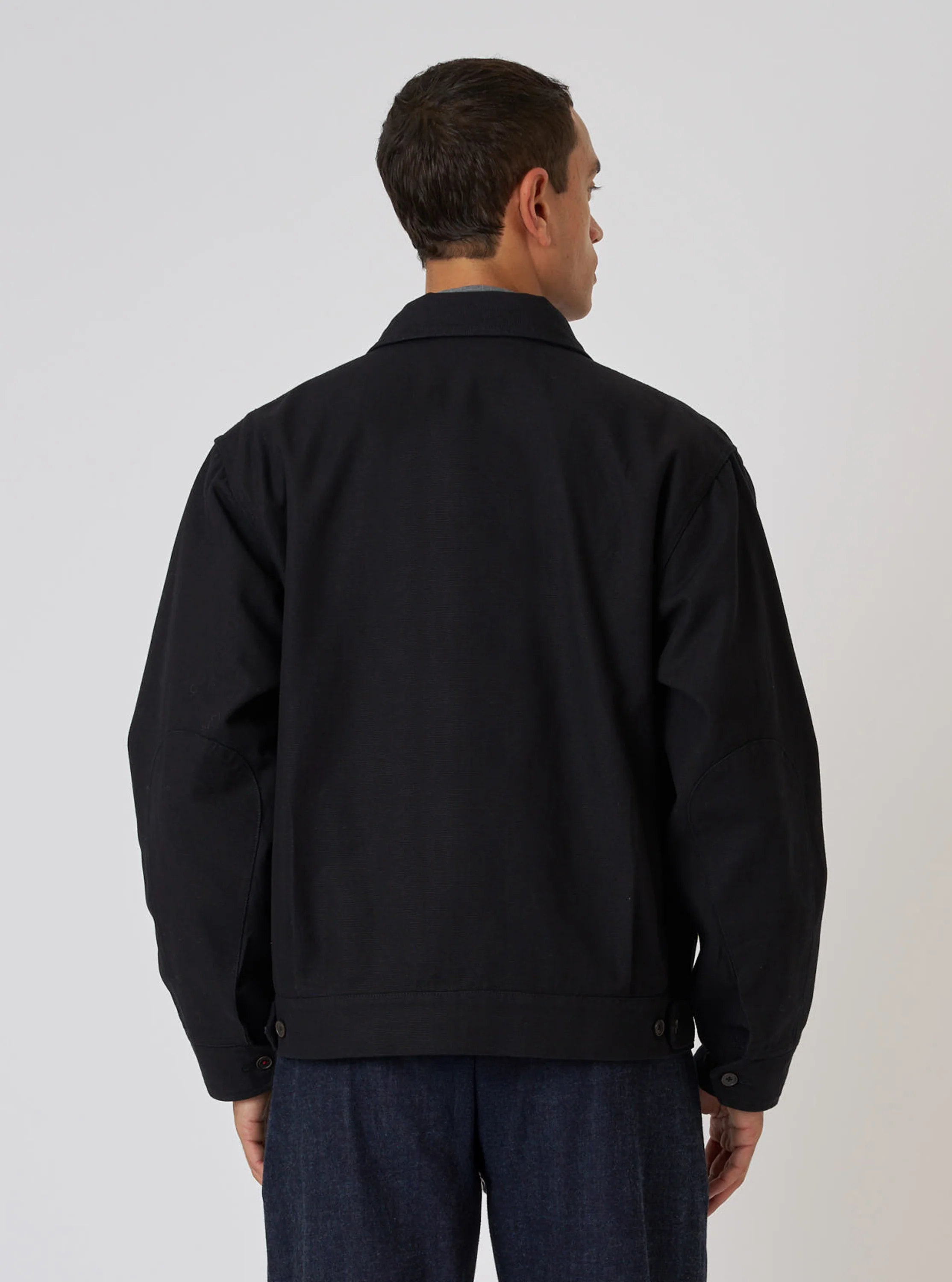Black Organic Canvas E130 Jacket - Image 3