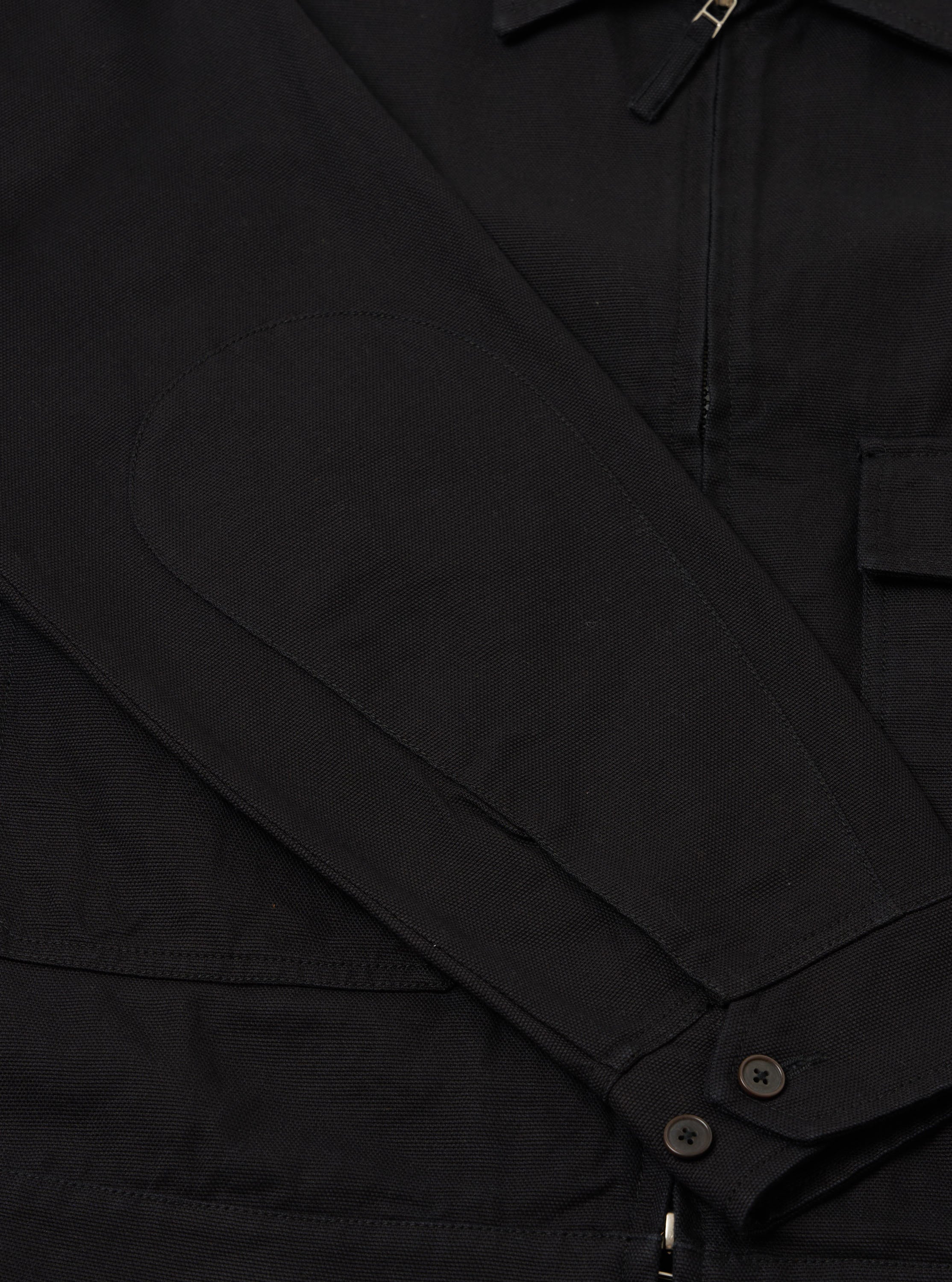 Black Organic Canvas E130 Jacket - Image 6