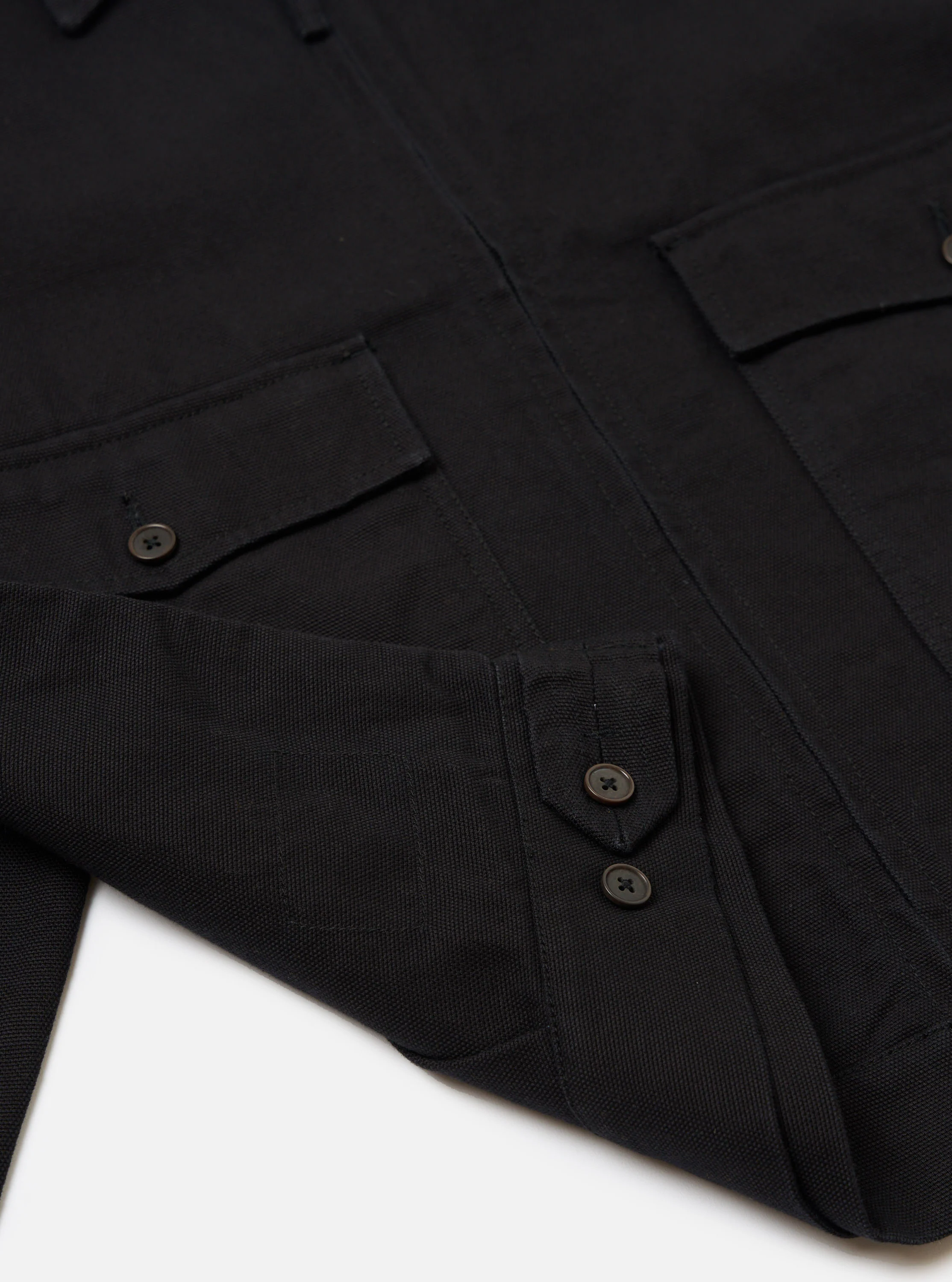 Black Organic Canvas E130 Jacket - Image 8