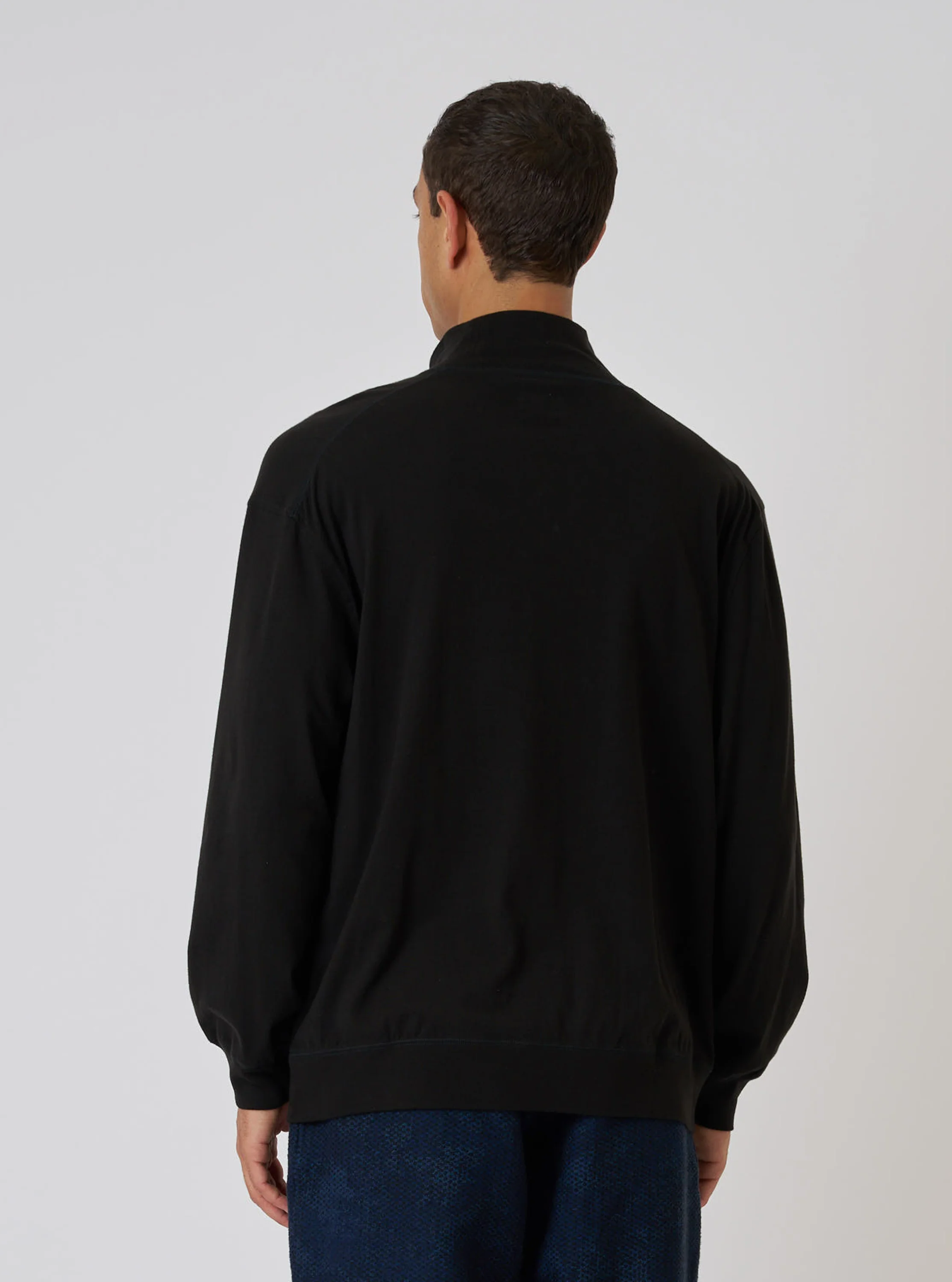 Black Single Jersey Funnel Neck Tee - Image 3