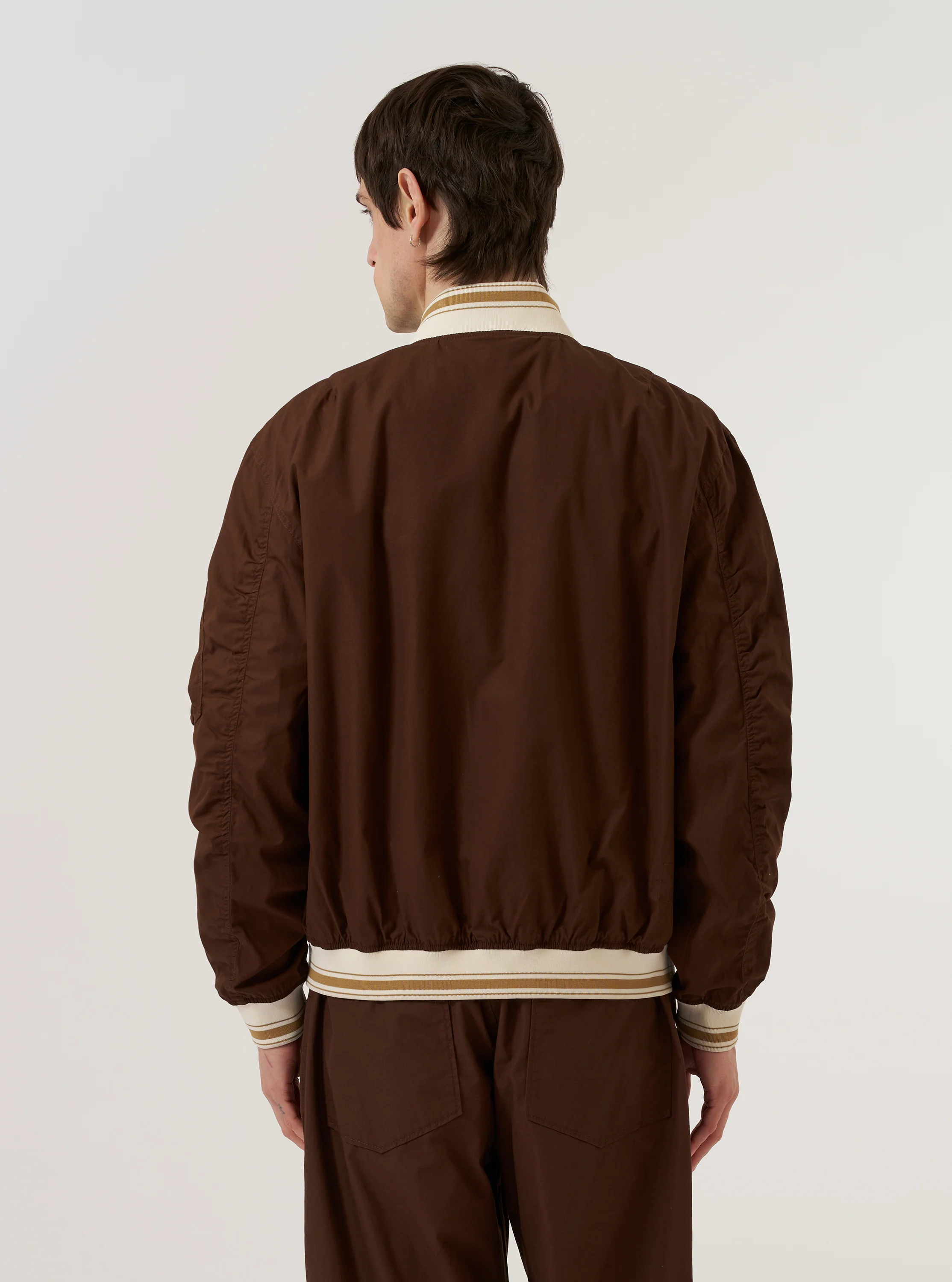 Brown Peached Poplin NS Bomber Jacket - Image 3