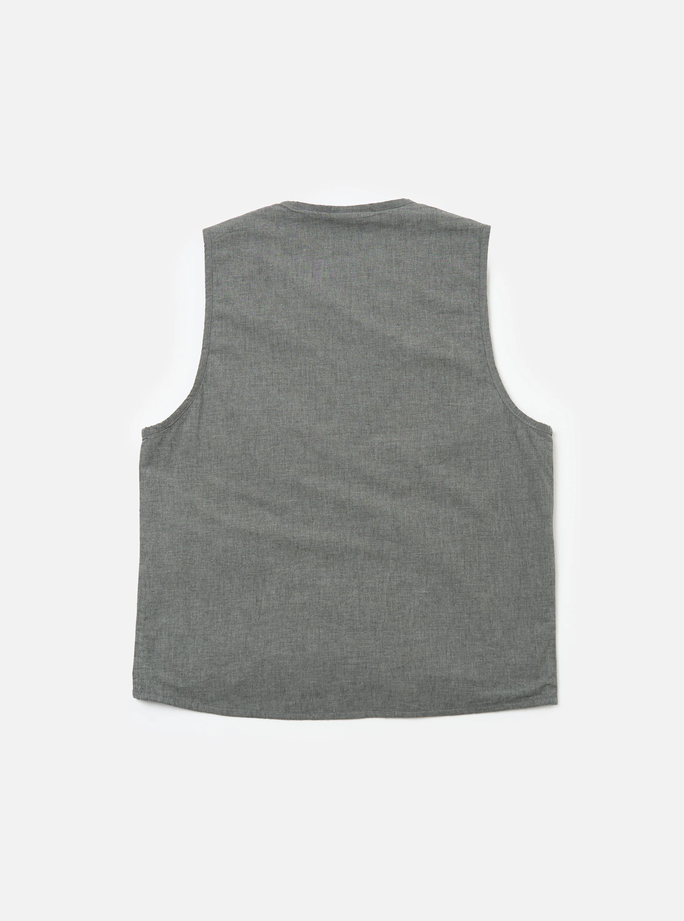 Charcoal Organic Chambray Parachute Liner Gilet - Image 5