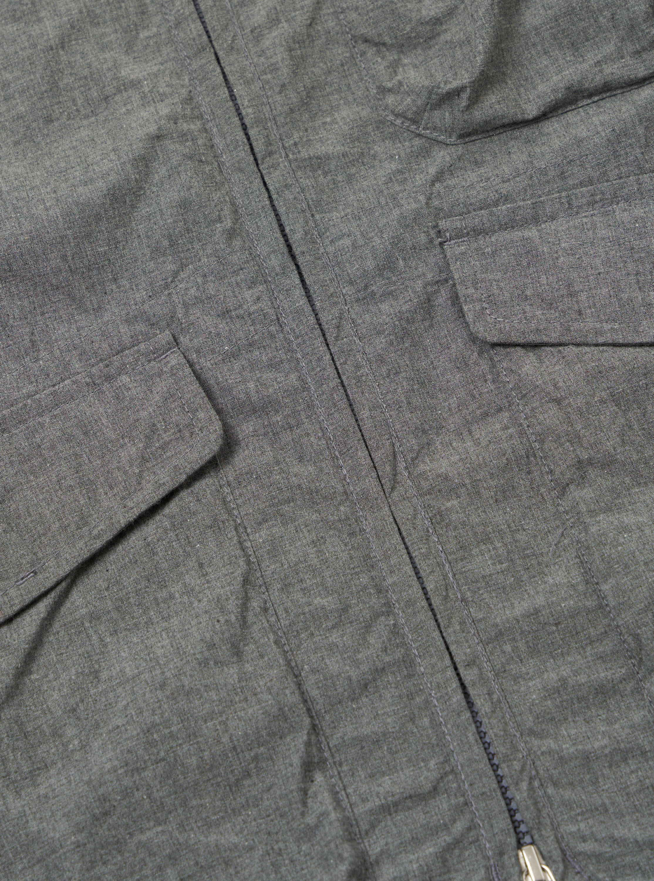 Charcoal Organic Chambray Parachute Liner Gilet - Image 6