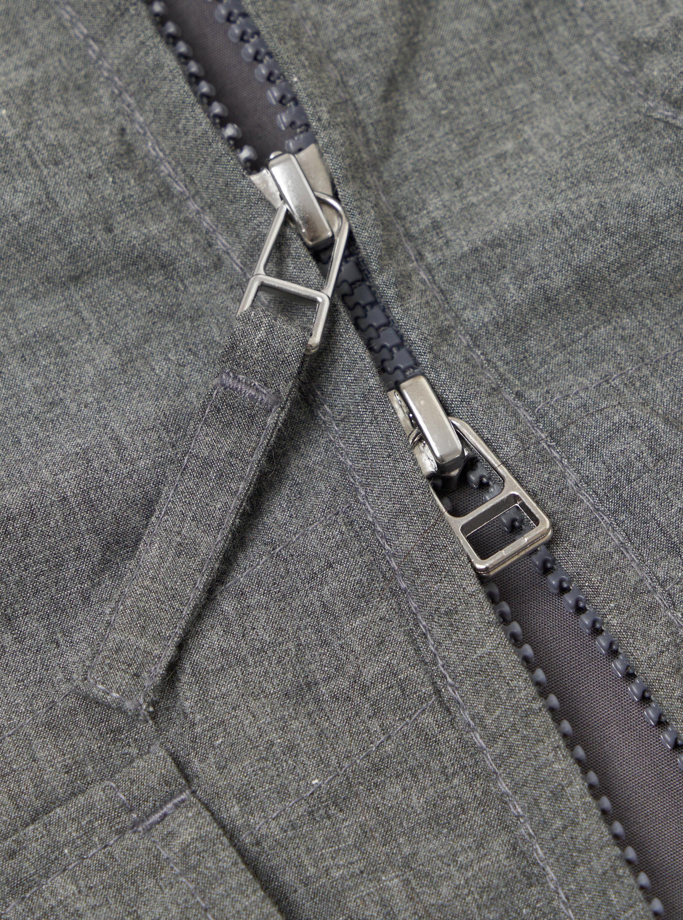 Charcoal Organic Chambray Parachute Liner Gilet - Image 7