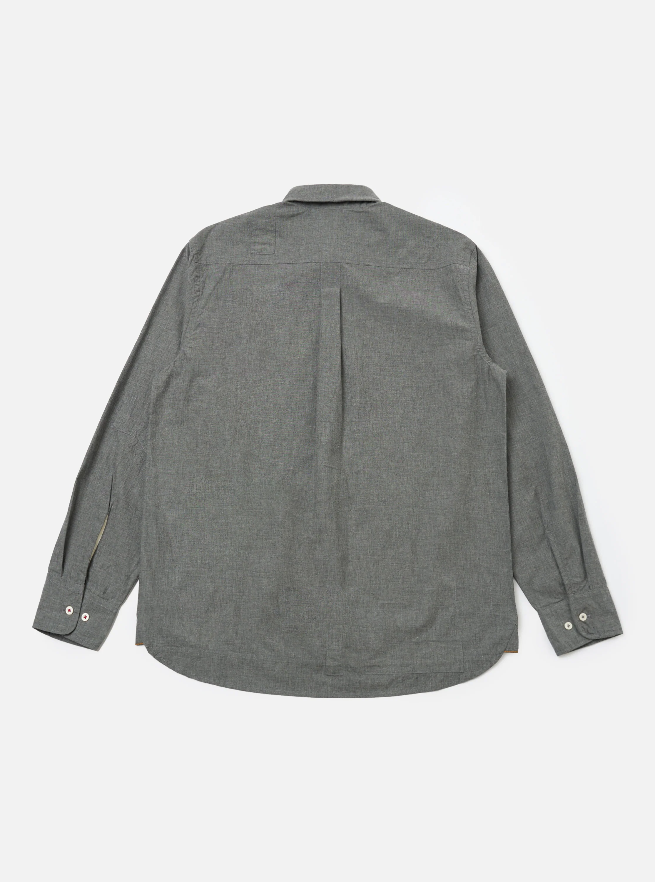 Charcoal Organic Chambray Patched Lazy Day Shirt - Image 5