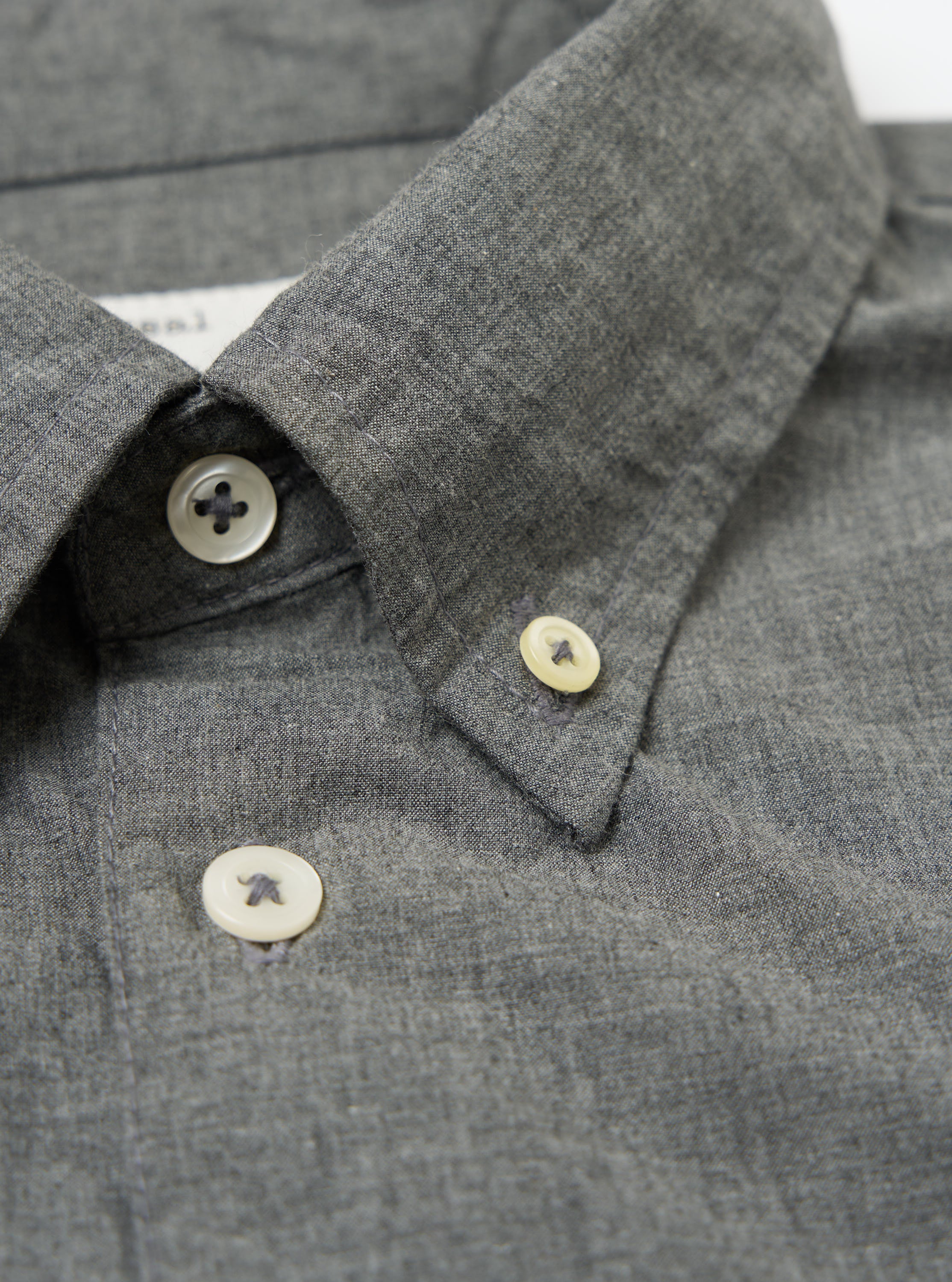 Charcoal Organic Chambray Patched Lazy Day Shirt - Image 6