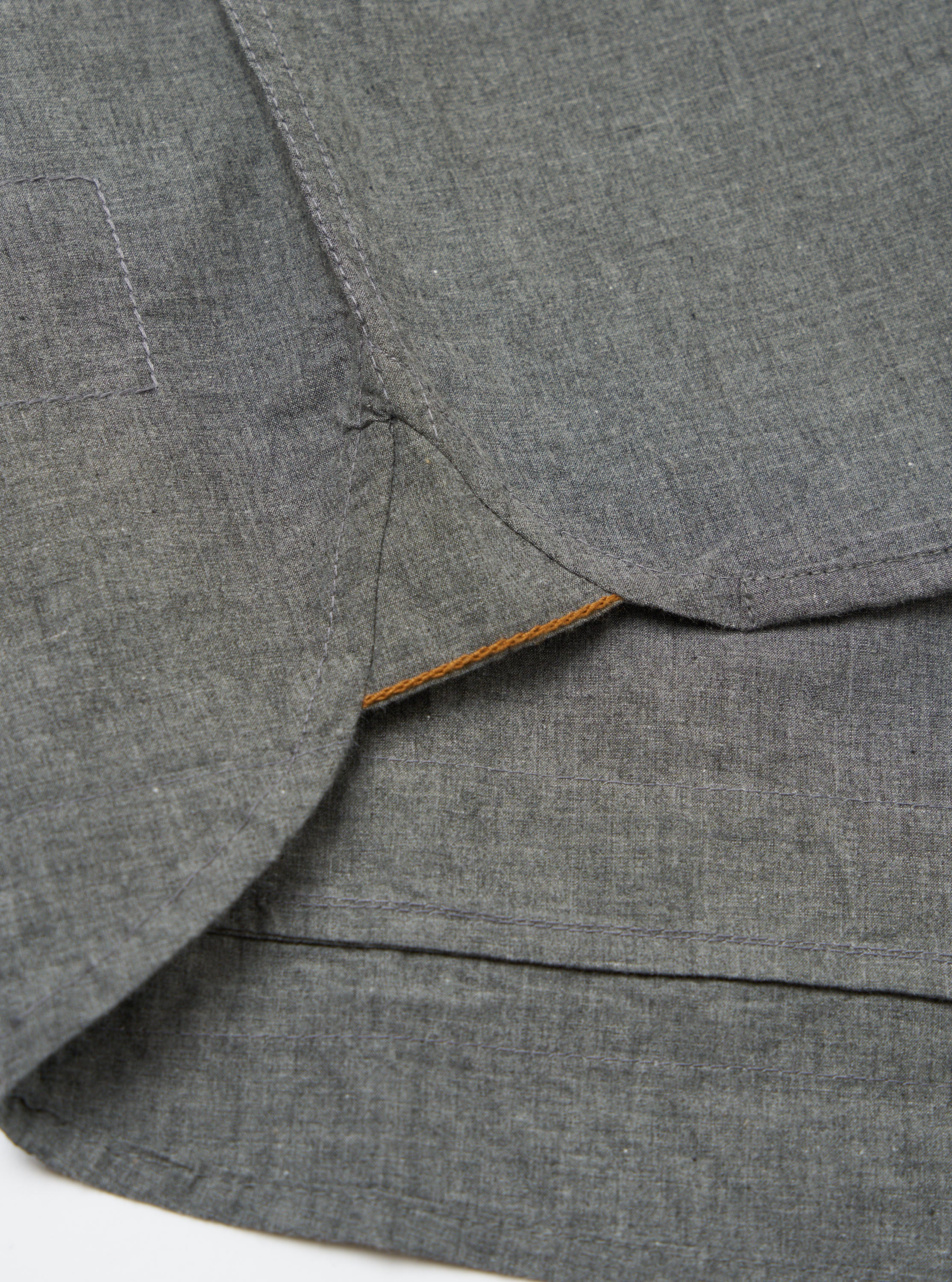 Charcoal Organic Chambray Patched Lazy Day Shirt - Image 8