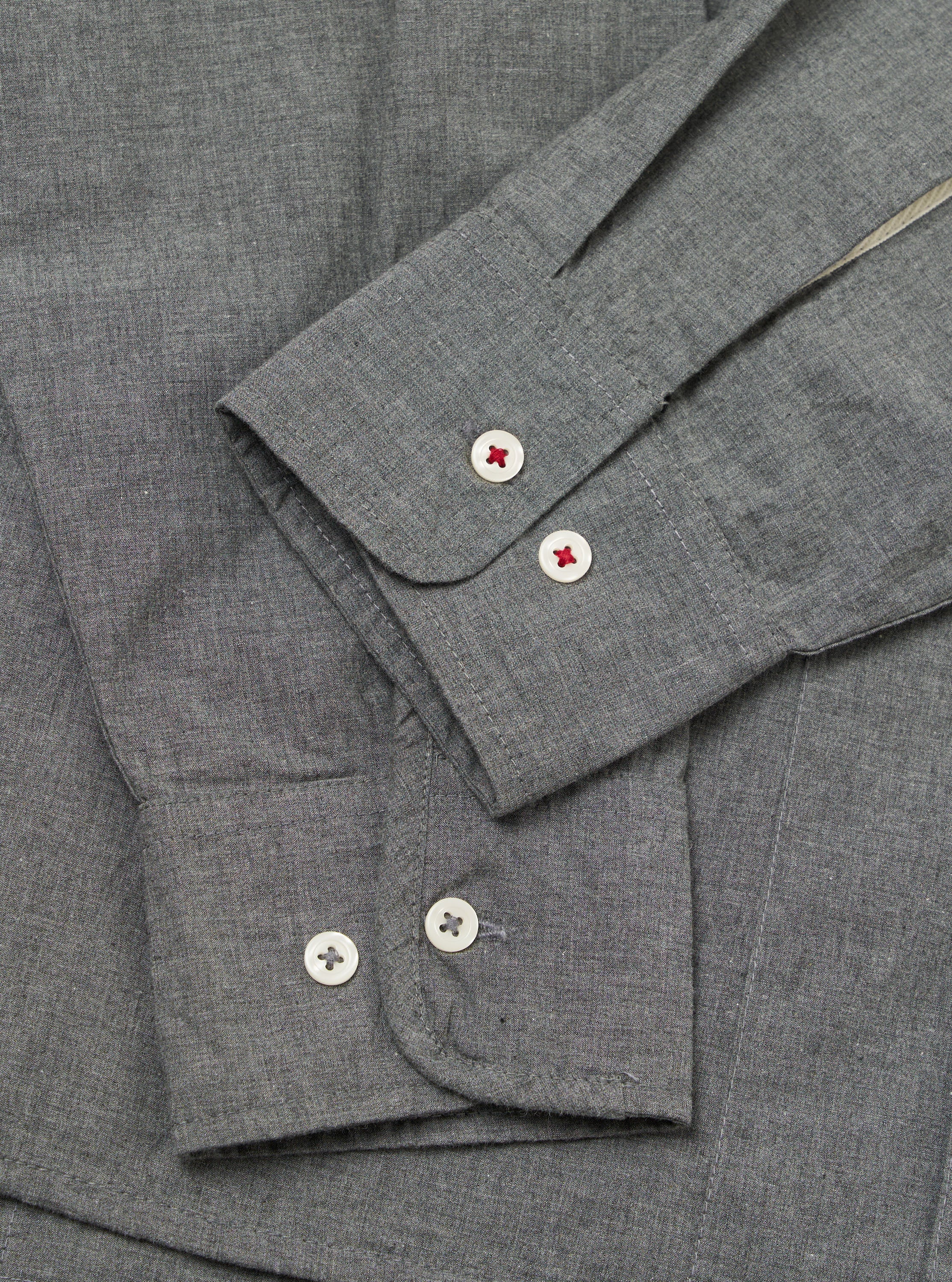 Charcoal Organic Chambray Patched Lazy Day Shirt - Image 9