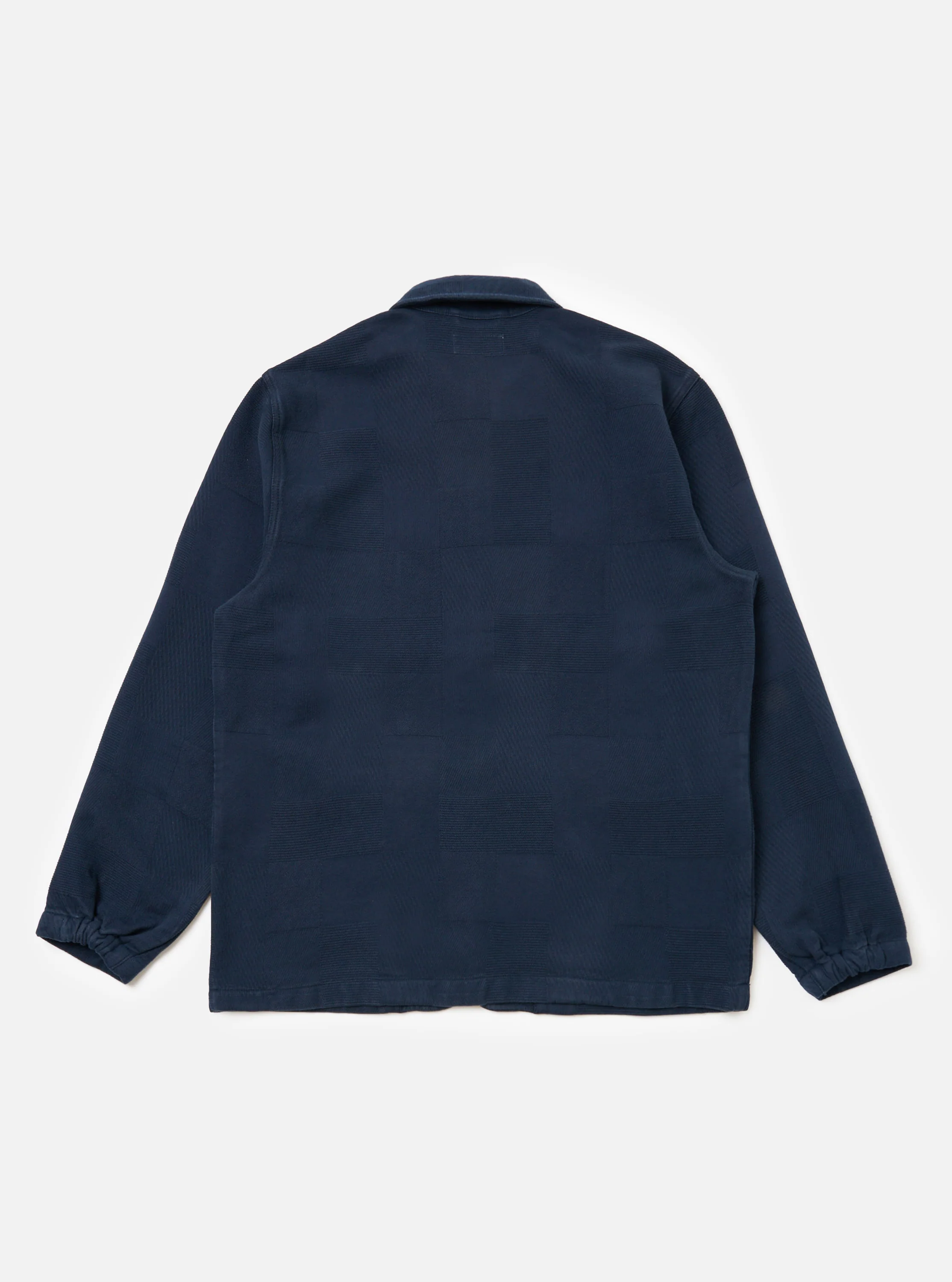 Dark Navy Patchwork Weave Cotton Labour Jacket - Image 5