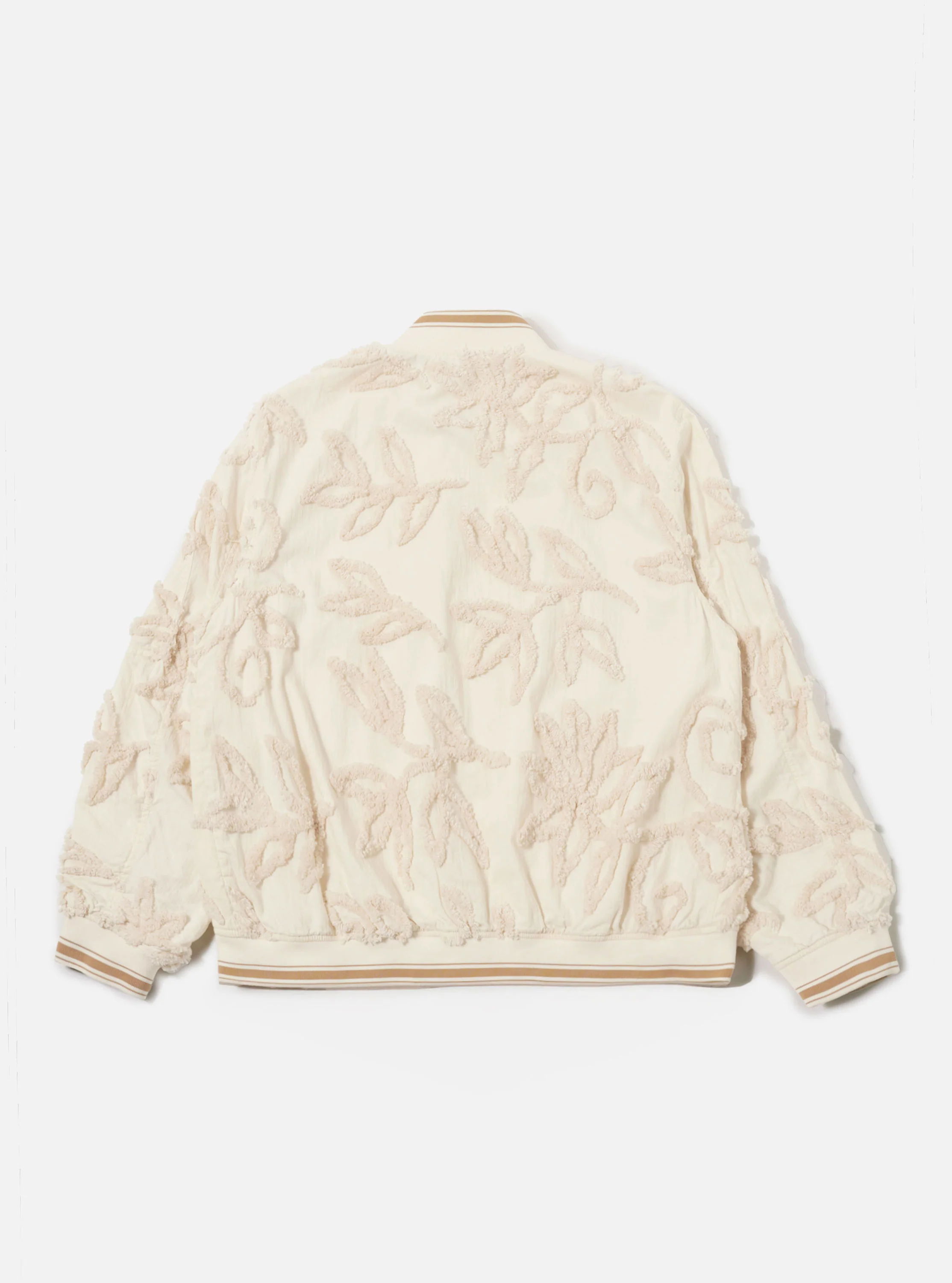 Ecru 3D Flower NS Bomber Jacket - Image 5