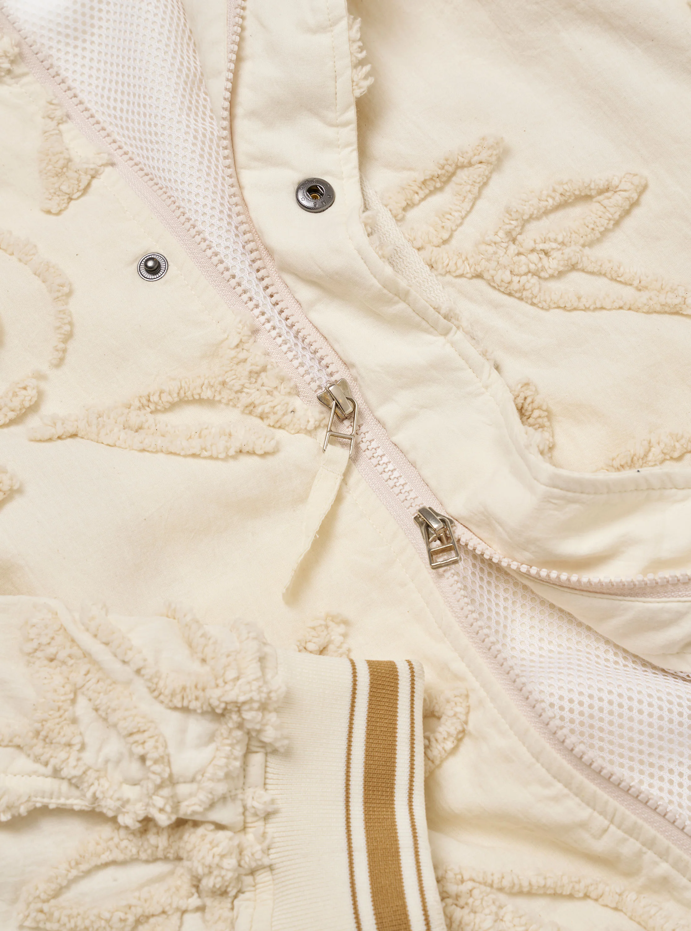 Ecru 3D Flower NS Bomber Jacket - Image 7