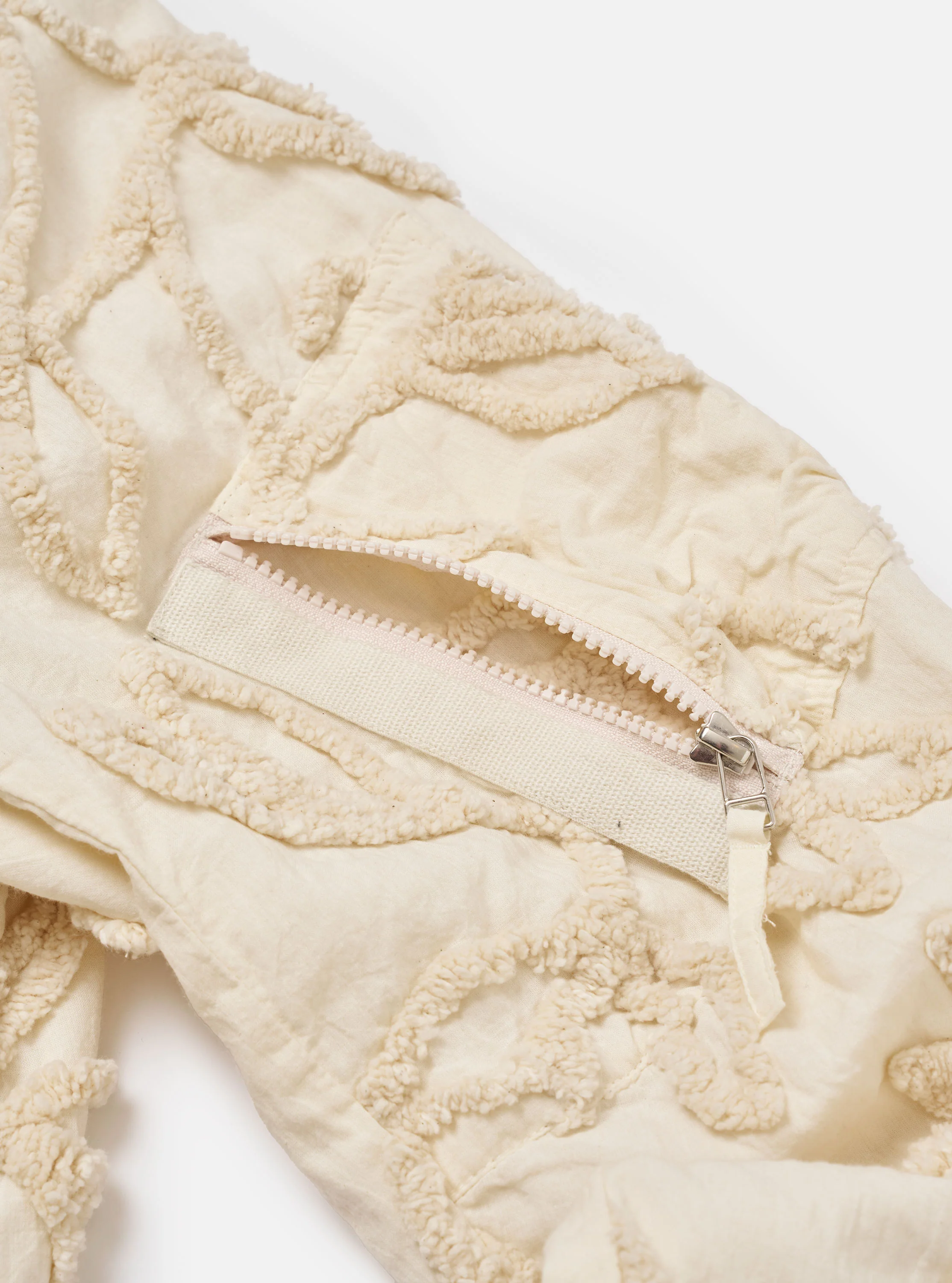 Ecru 3D Flower NS Bomber Jacket - Image 9