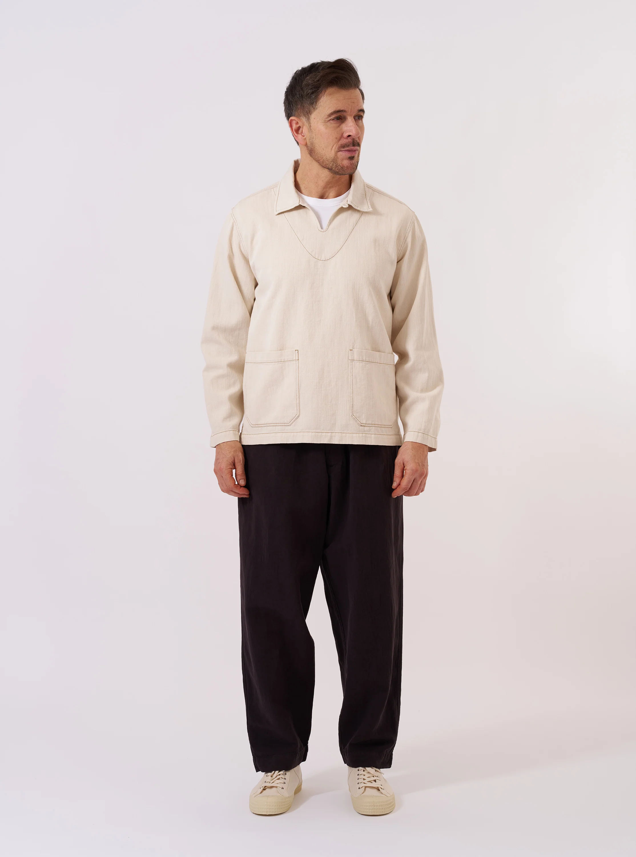 Ecru Koko Cotlin Smock Overshirt - Image 8
