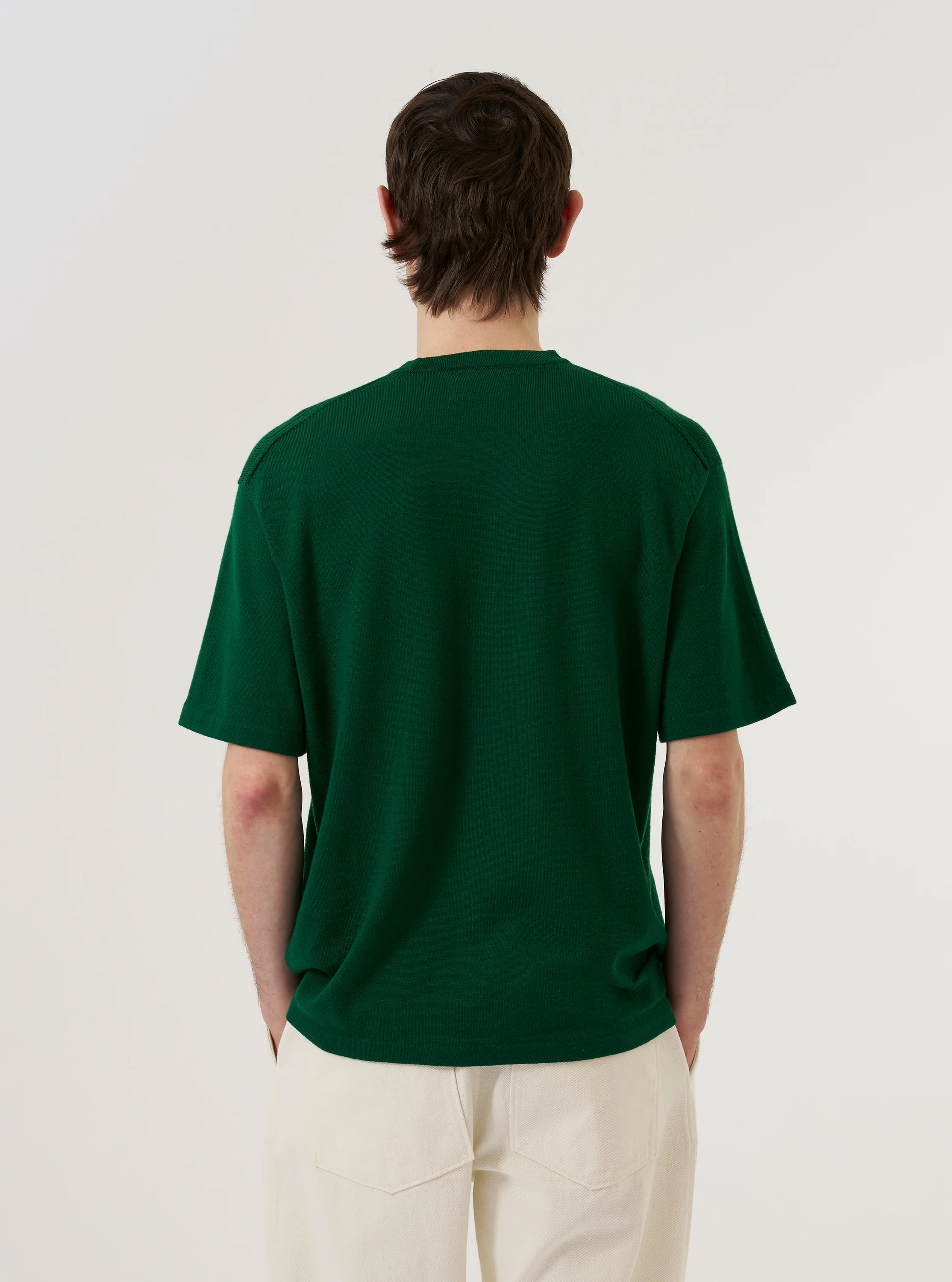 Green Merino Fine Knit Knit Tee - Image 3