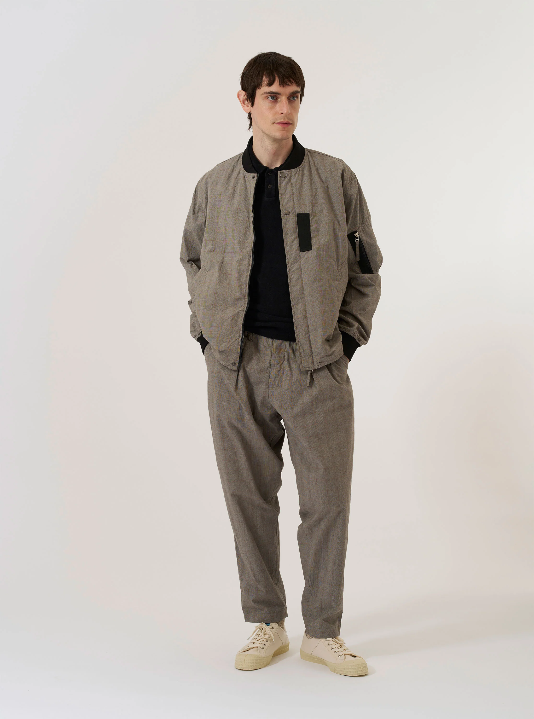 Grey Brown Wales Glen Check NS Bomber Jacket - Image 8