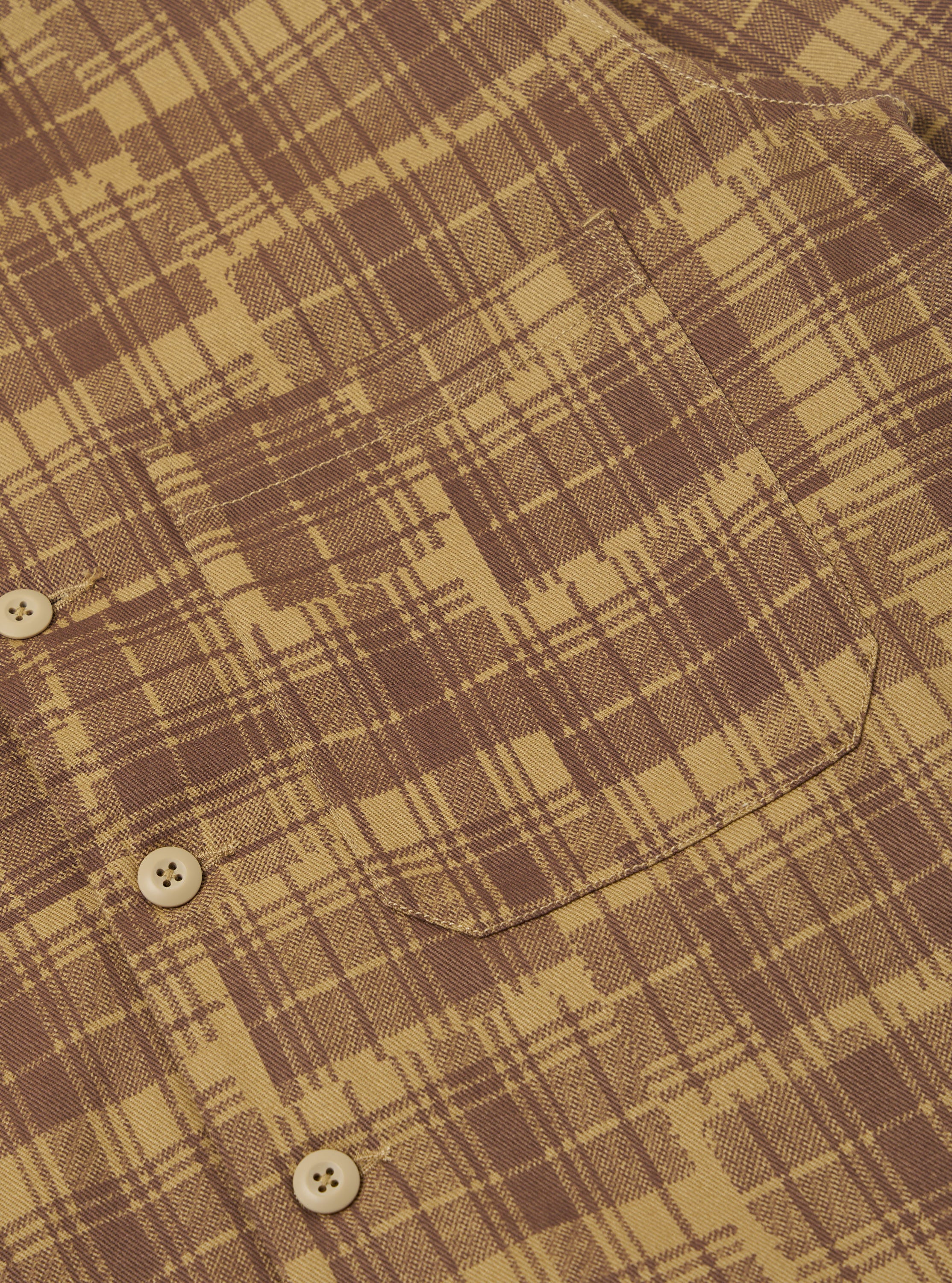 Khaki Patch Check Twill Fatigue Shirt - Image 6