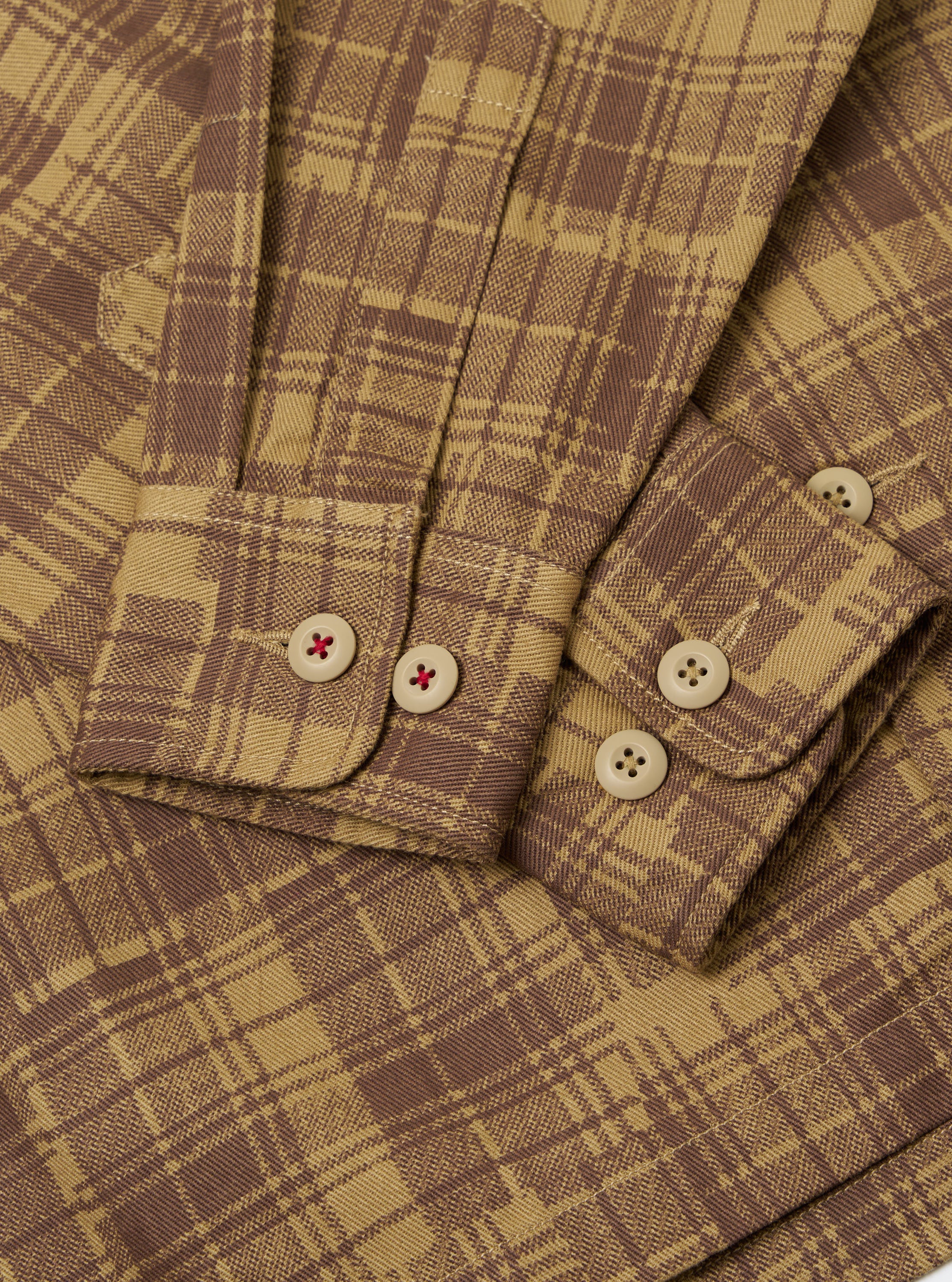Khaki Patch Check Twill Fatigue Shirt - Image 7