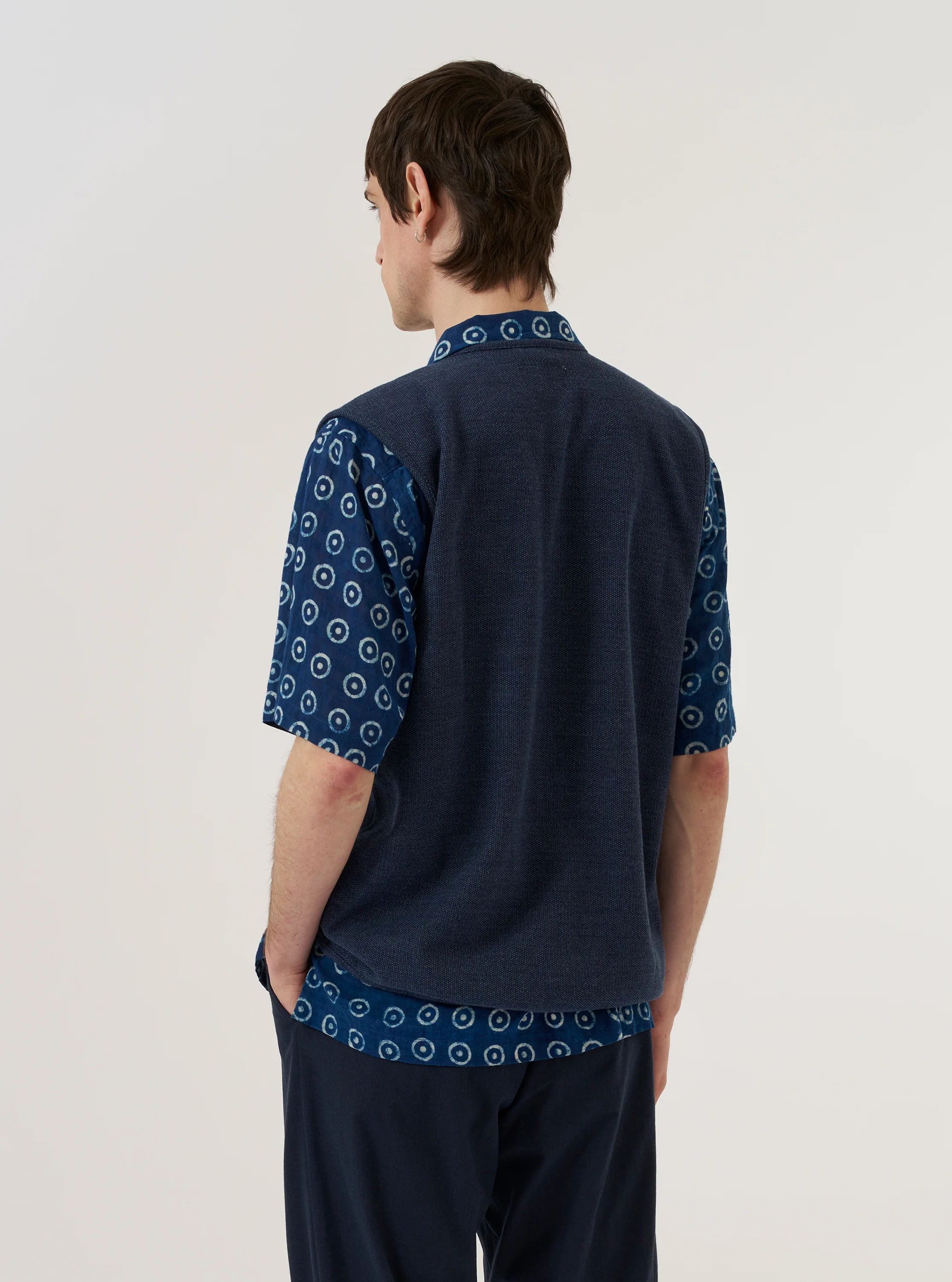 Navy Maiorca Jersey Zip Gilet - Image 3