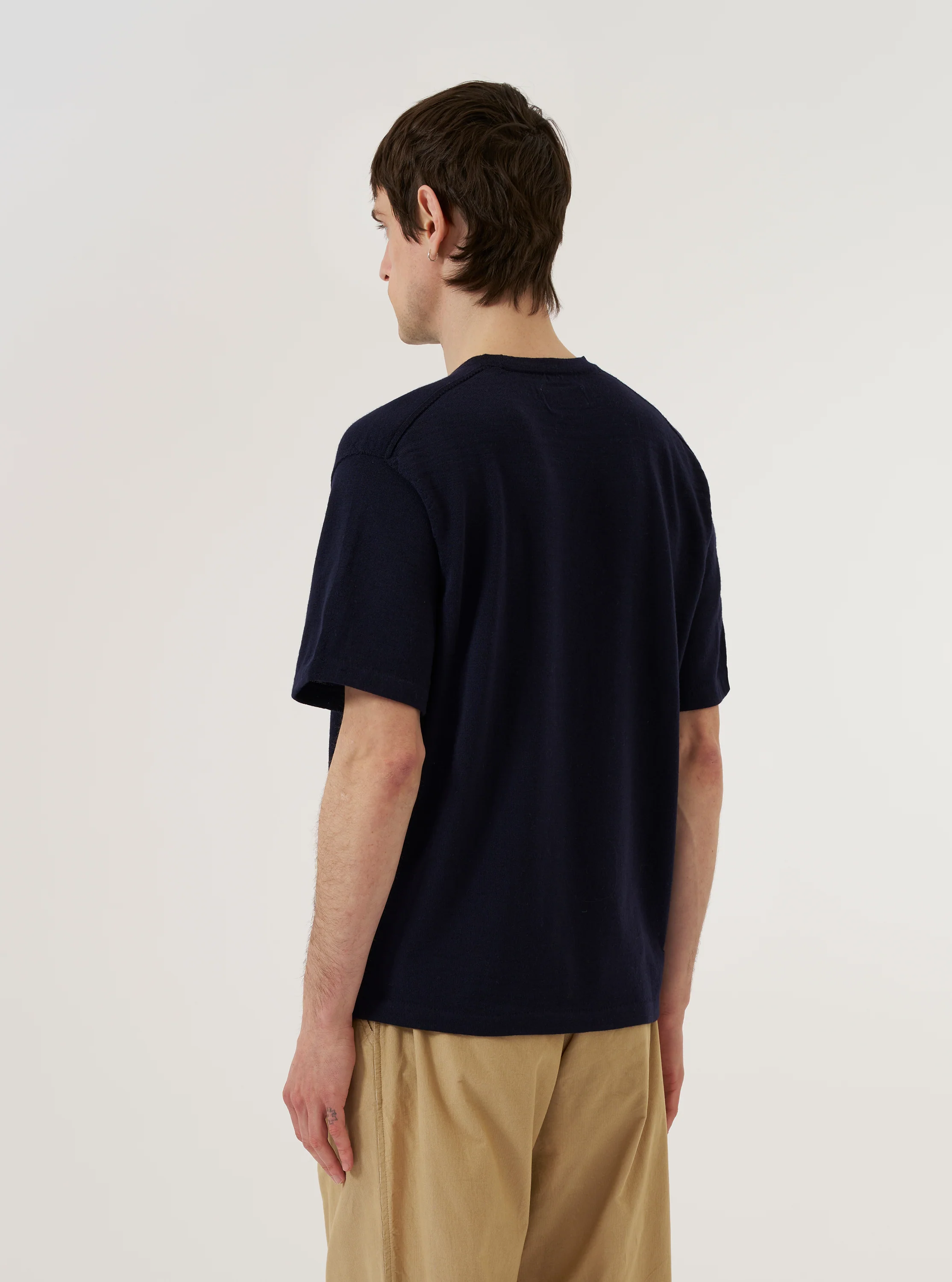 Navy Merino Fine Knit Knit Tee - Image 3