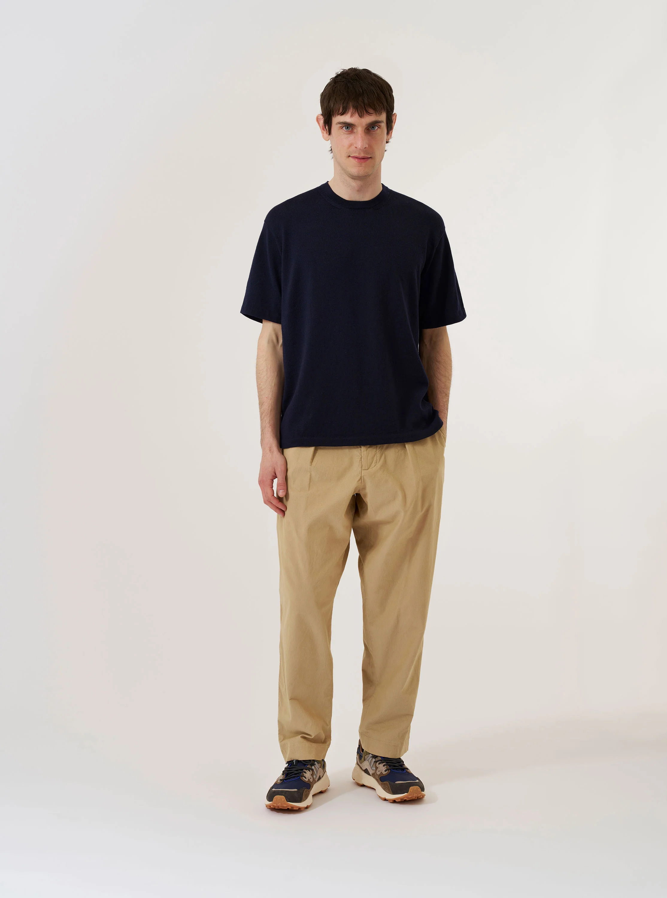 Navy Merino Fine Knit Knit Tee - Image 7