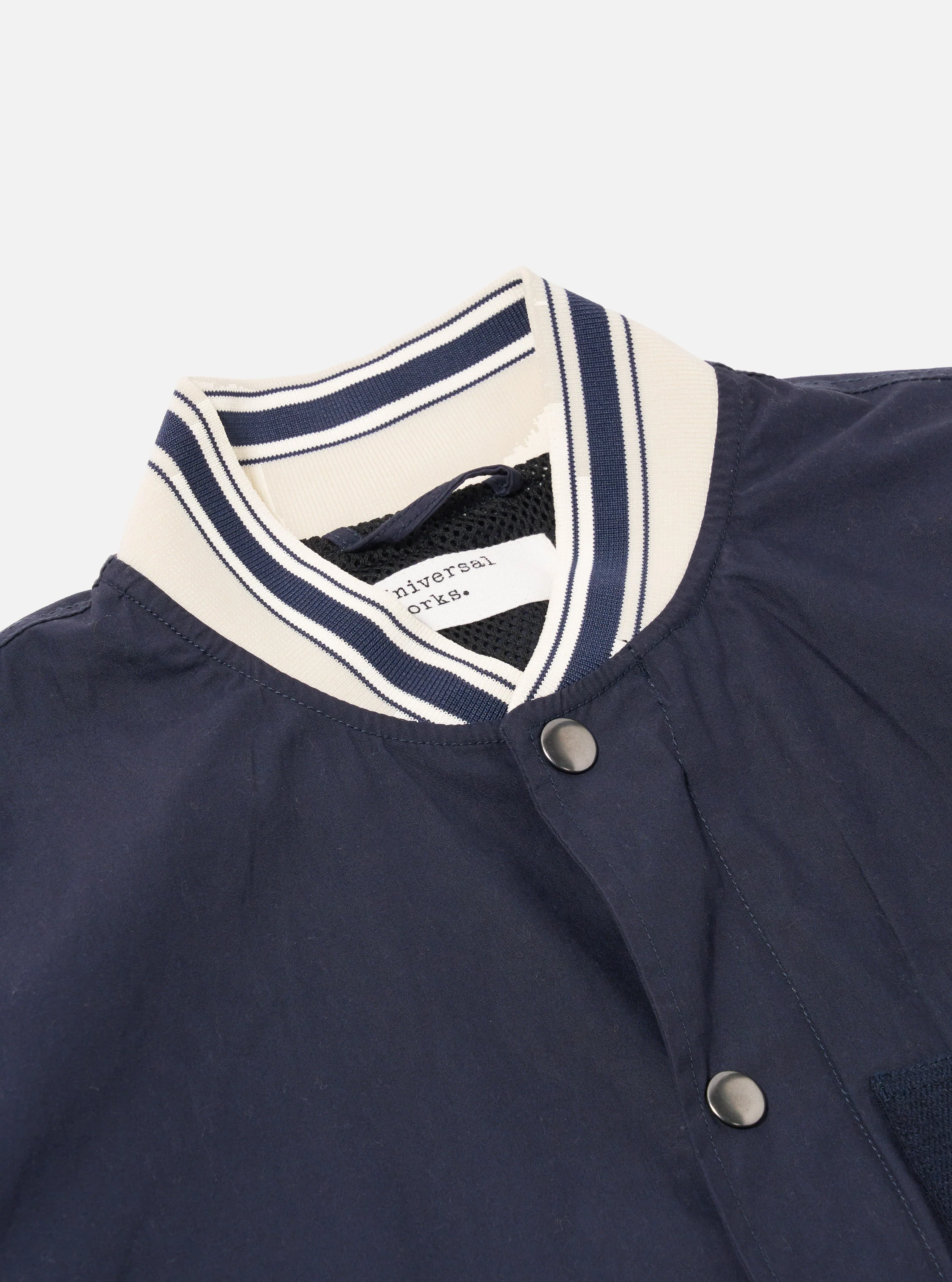 Navy Peached Poplin NS Bomber Jacket - Image 6