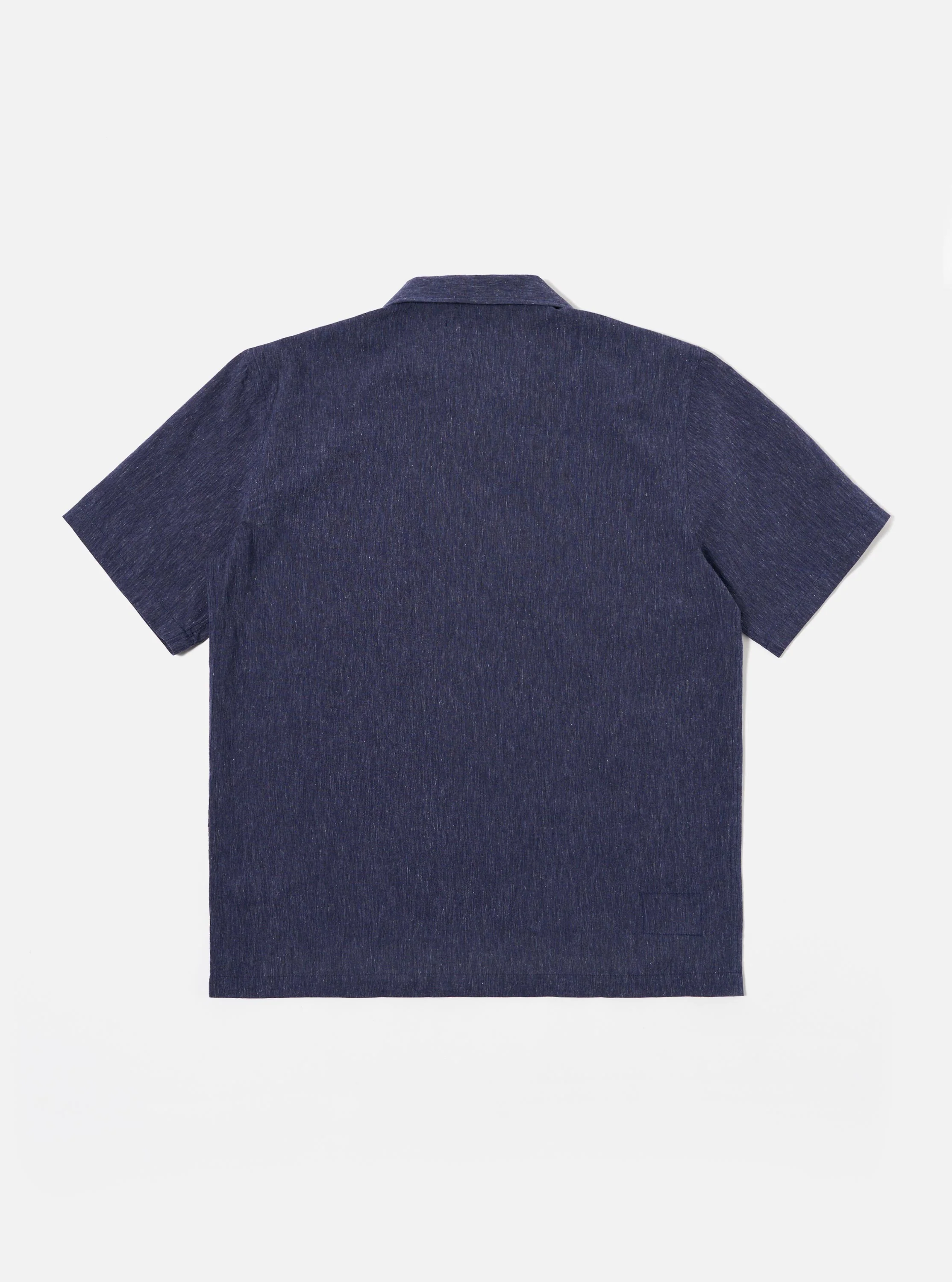 Navy Sido Linen Mix Road Shirt - Image 5