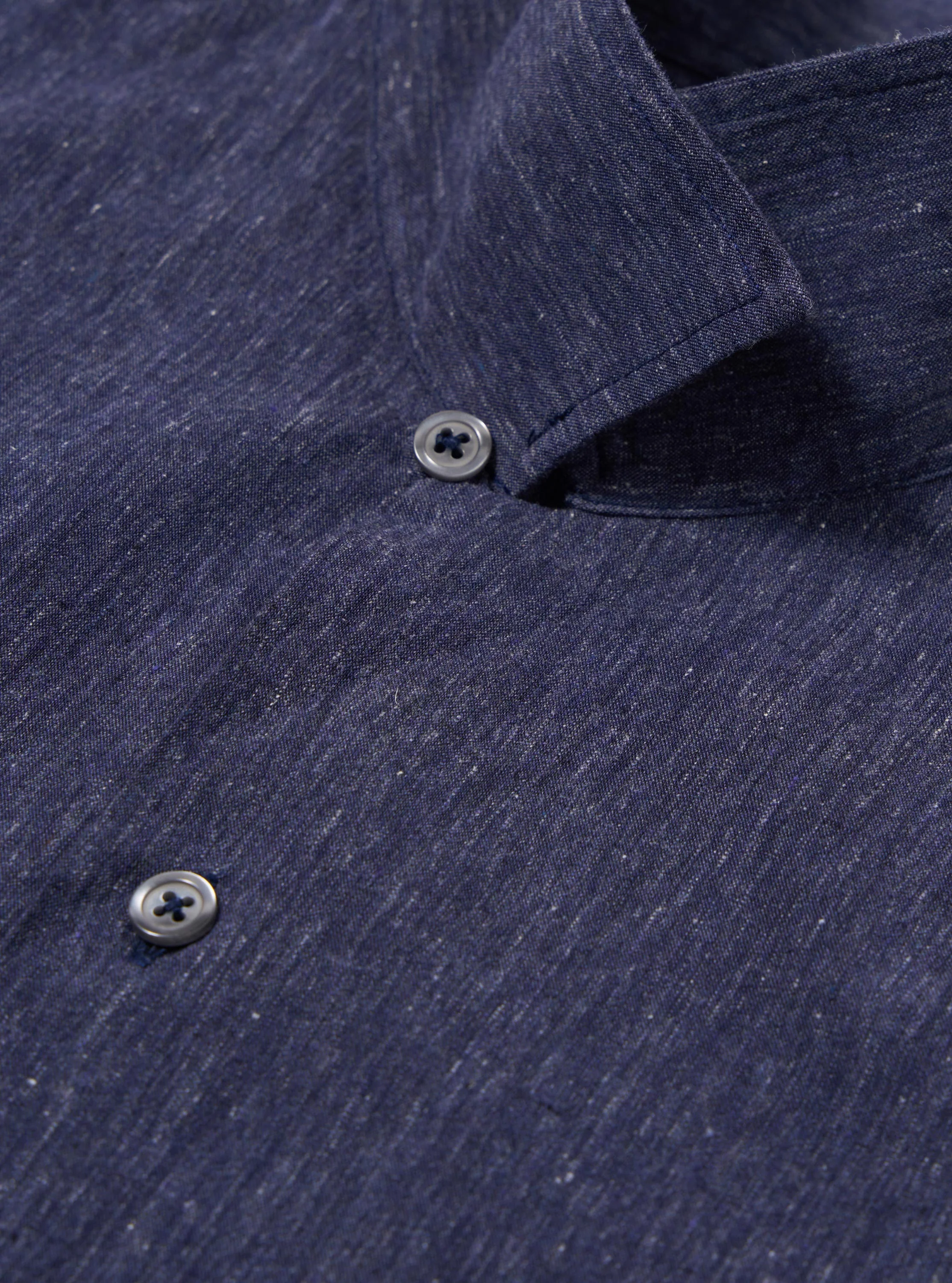 Navy Sido Linen Mix Road Shirt - Image 6