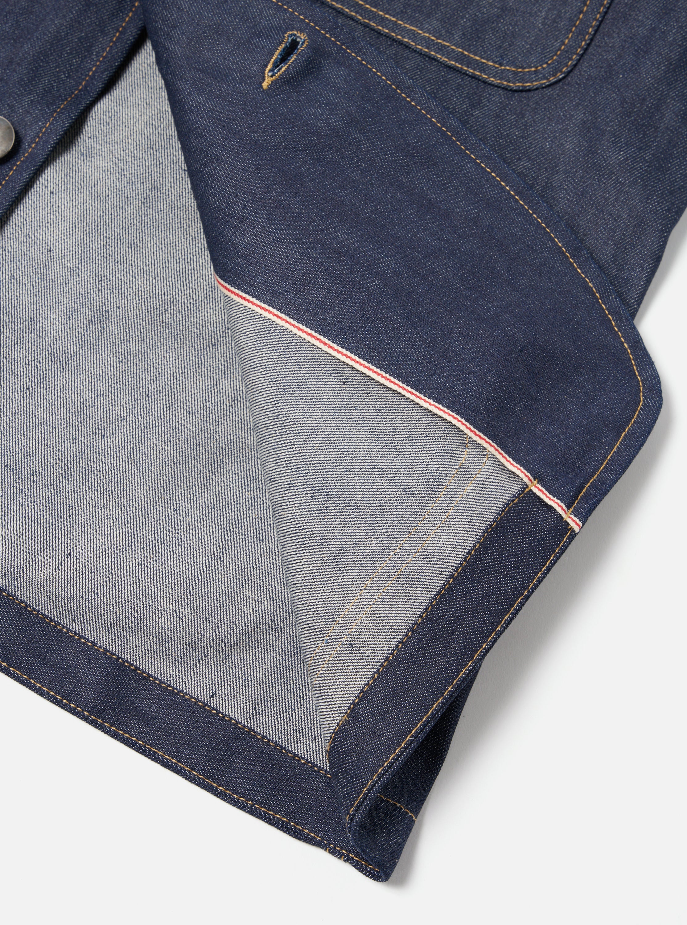Indigo 13oz Selvedge Denim Bakers Jacket - Image 6