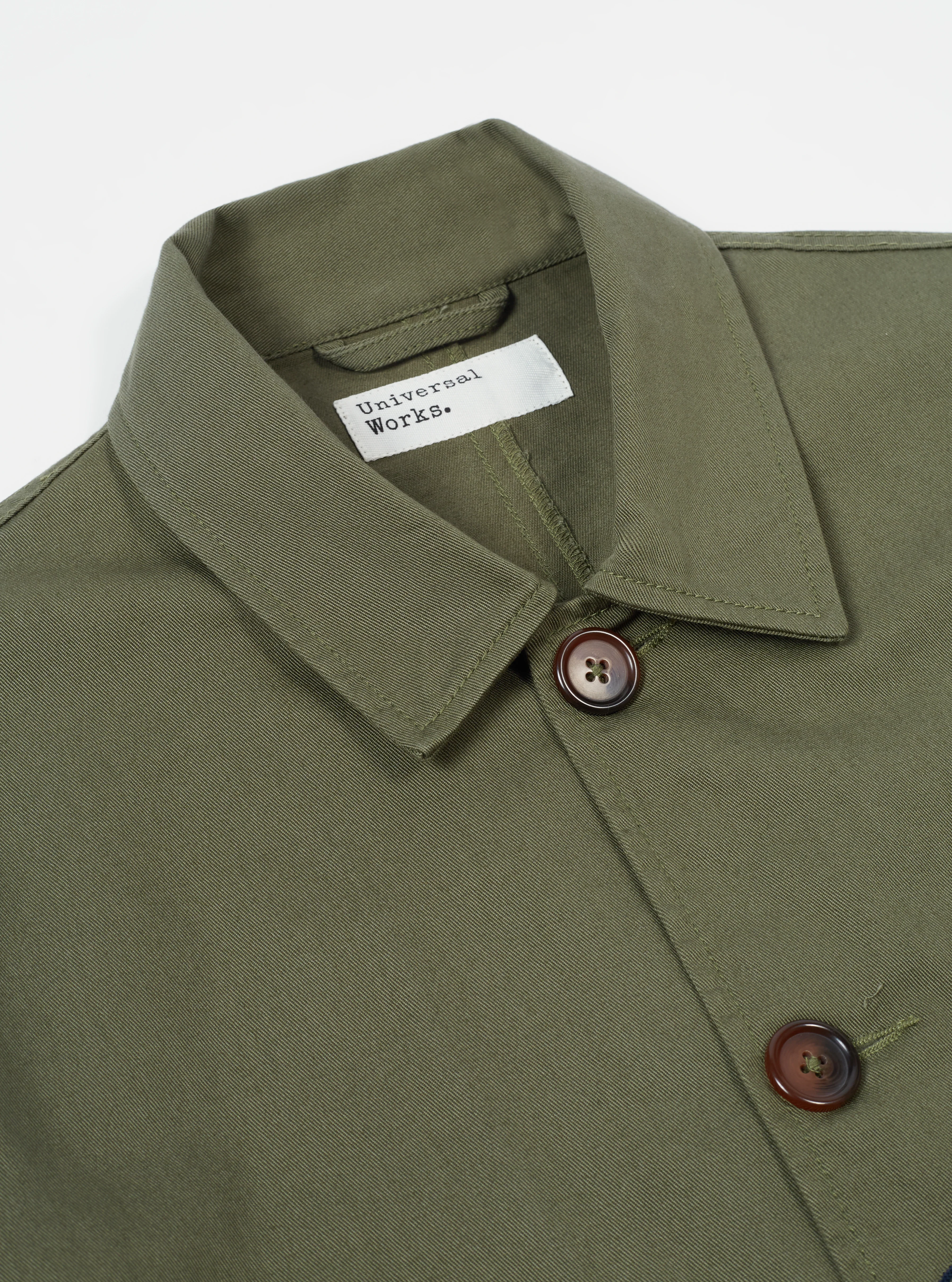 Light Olive Twill Bakers Jacket - Image 4