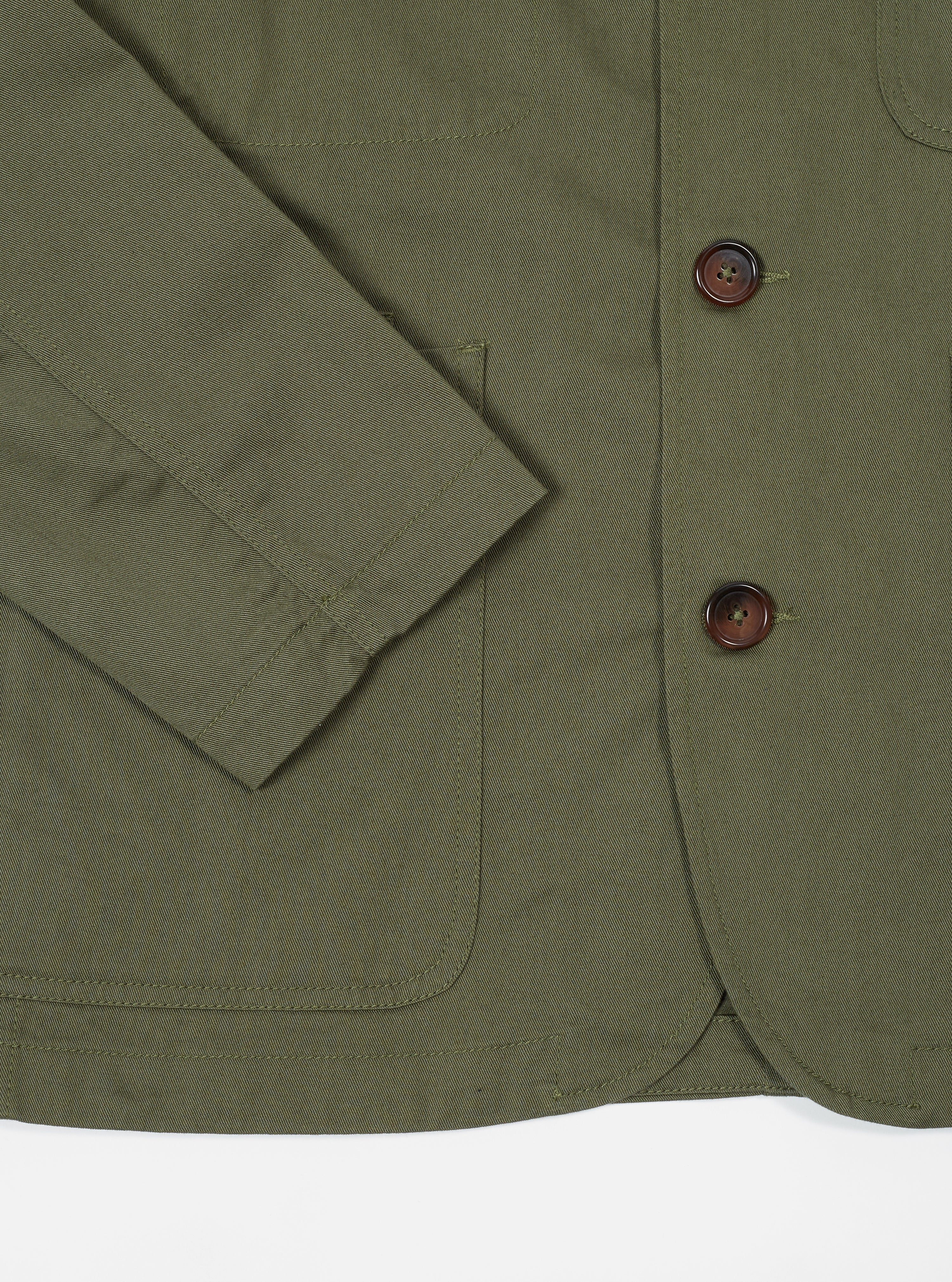 Light Olive Twill Bakers Jacket - Image 6