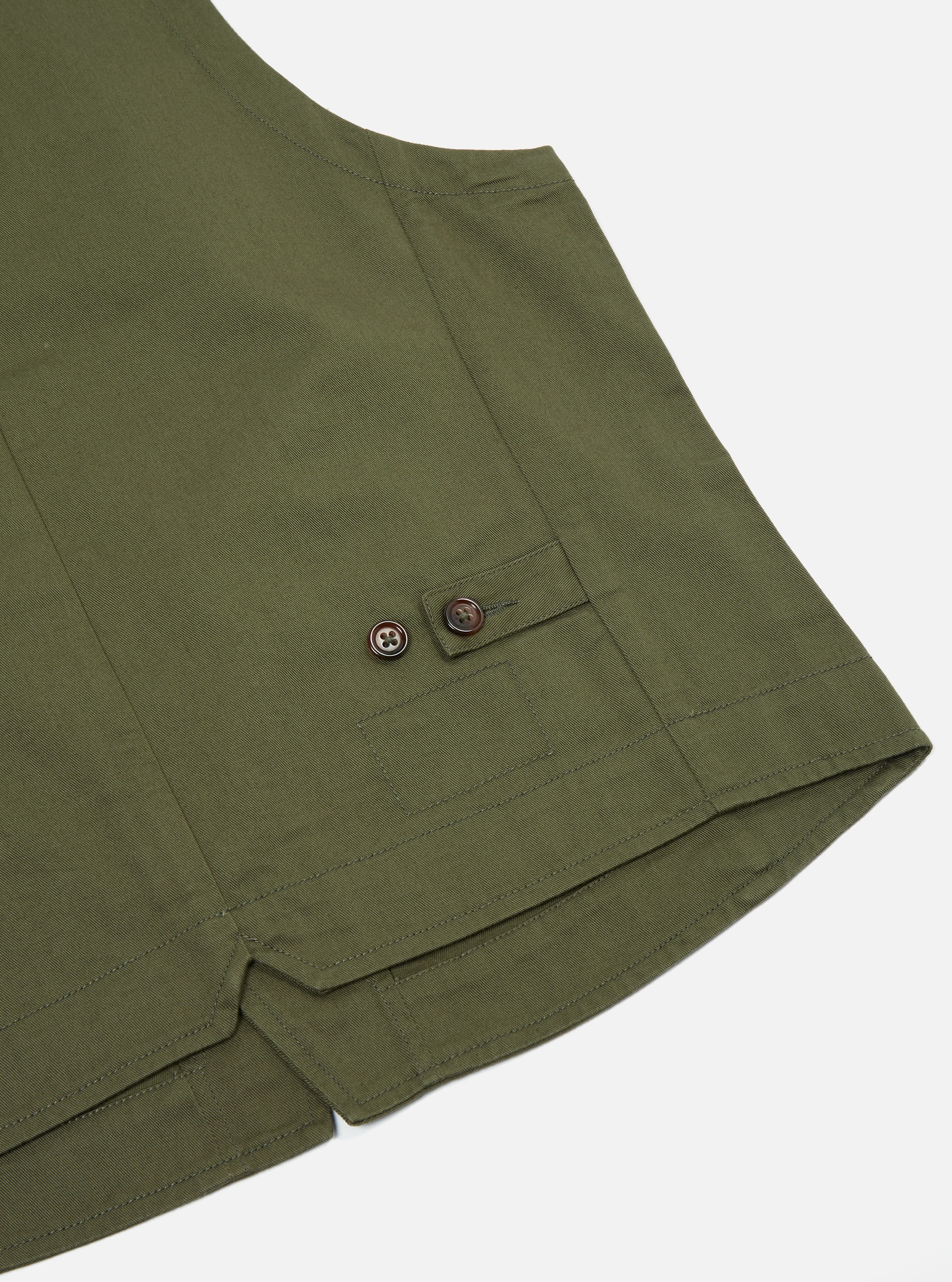 Light Olive Twill Field Waistcoat - Image 7