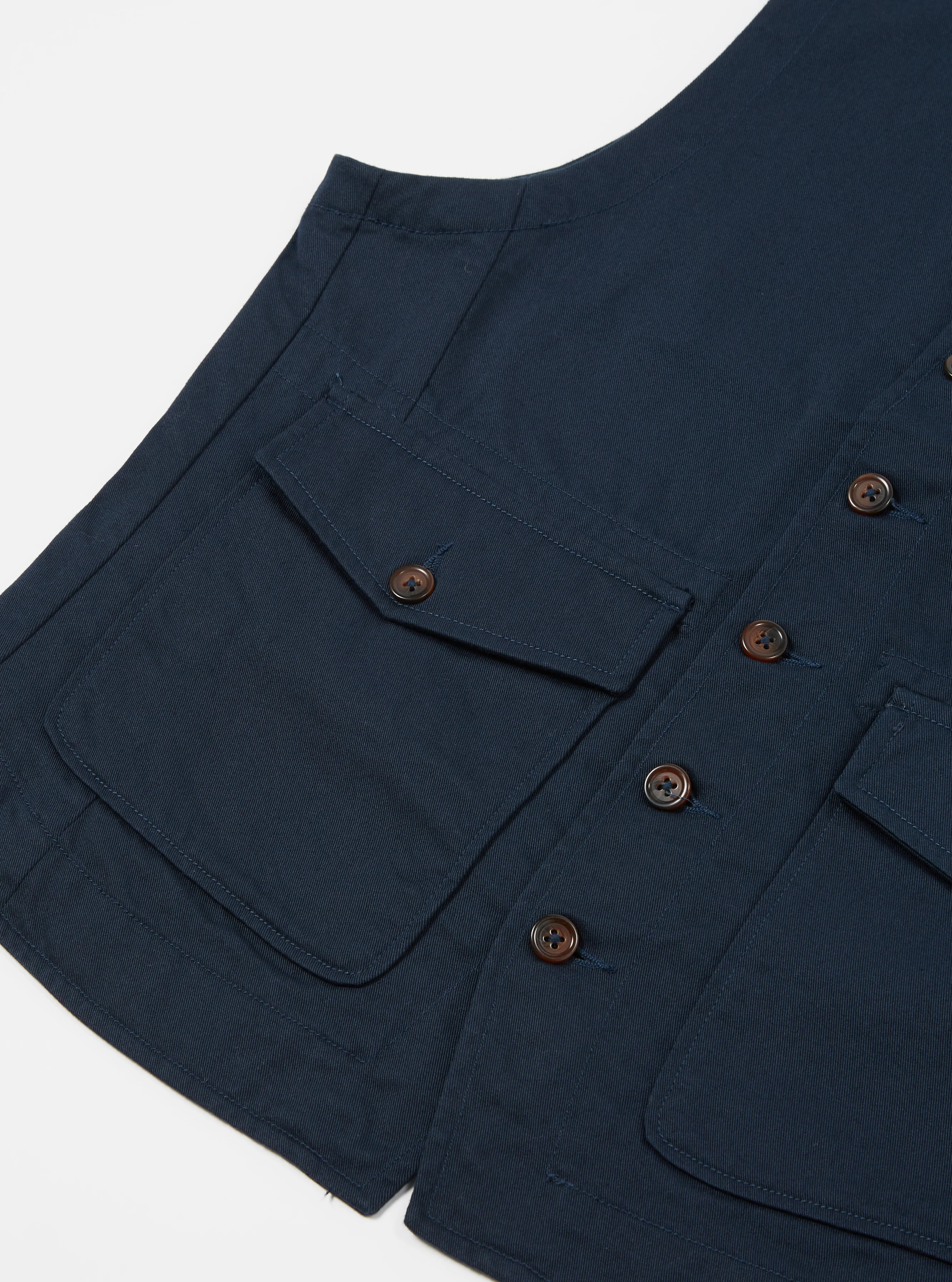 Navy Twill Field Waistcoat - Image 5