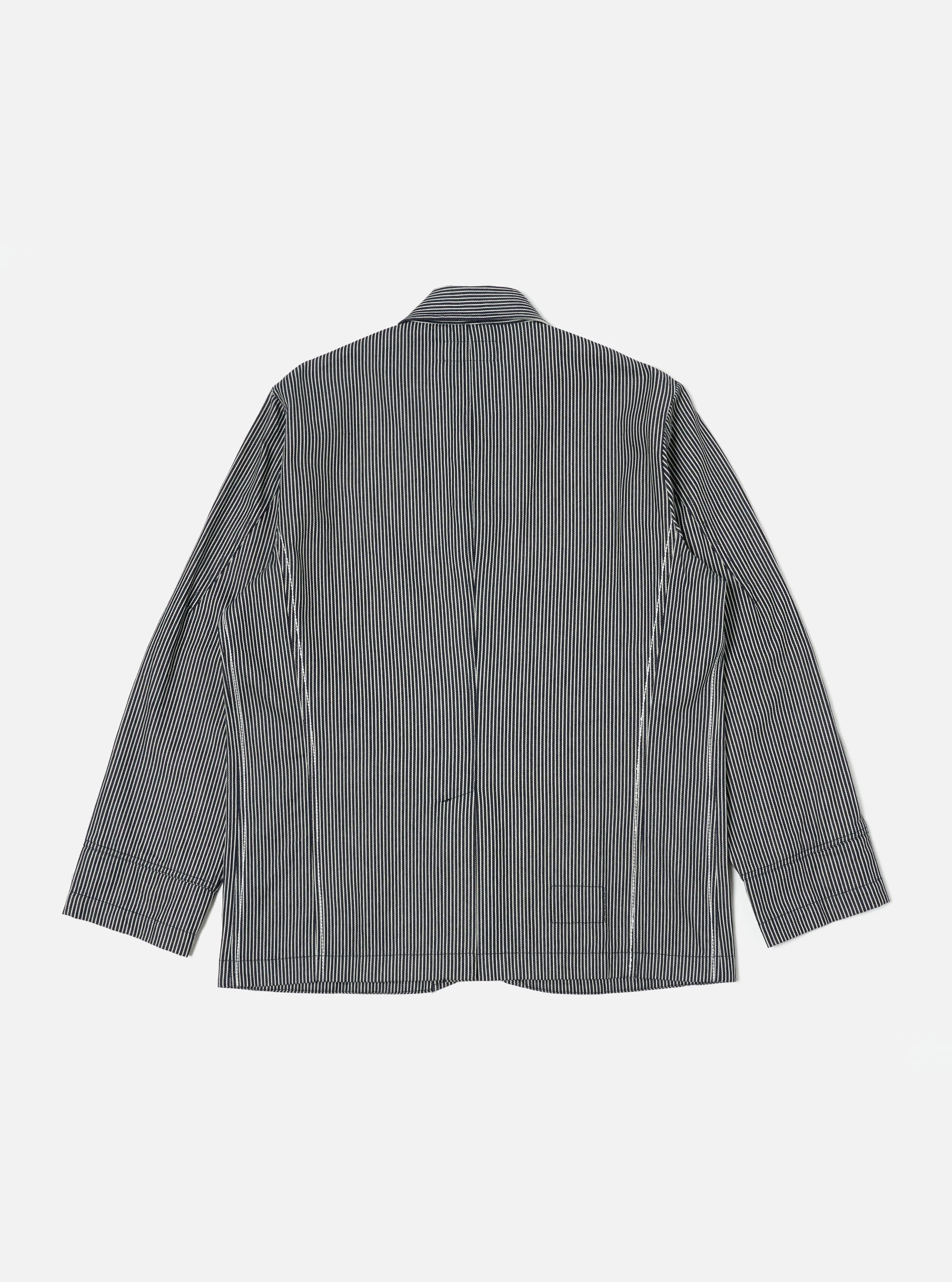 Indigo Hickory Stripe Denim Original Bakers Jacket - Image 4