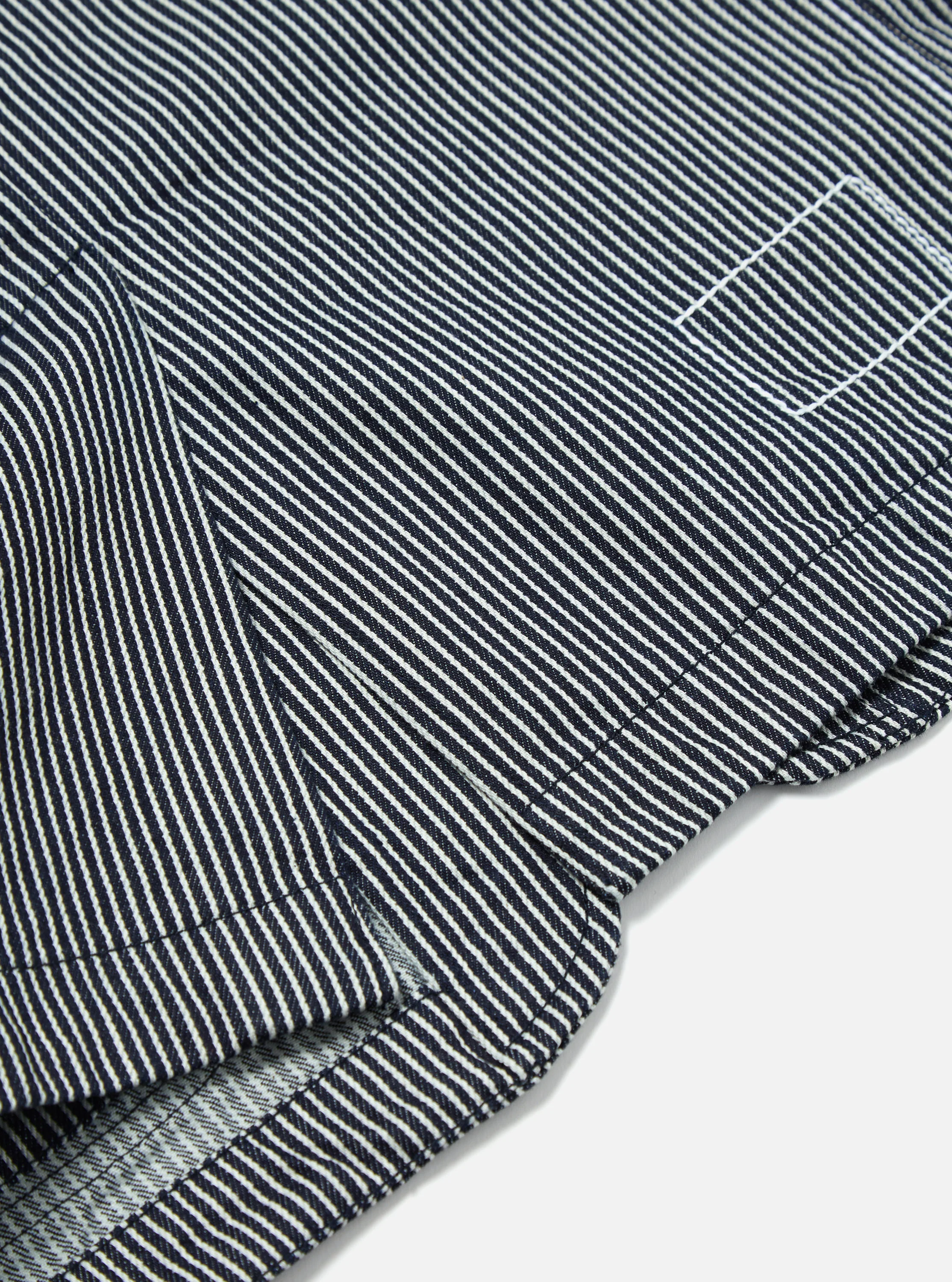 Indigo Hickory Stripe Denim Original Bakers Jacket - Image 8