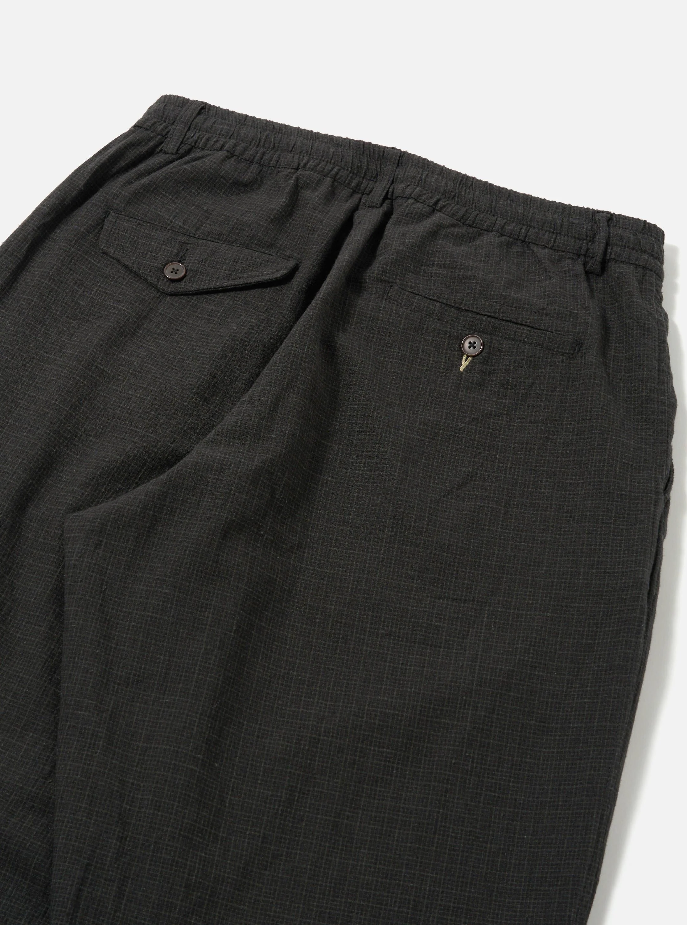 Charcoal Fine Linen Mix Pleated Track Pant - Image 6