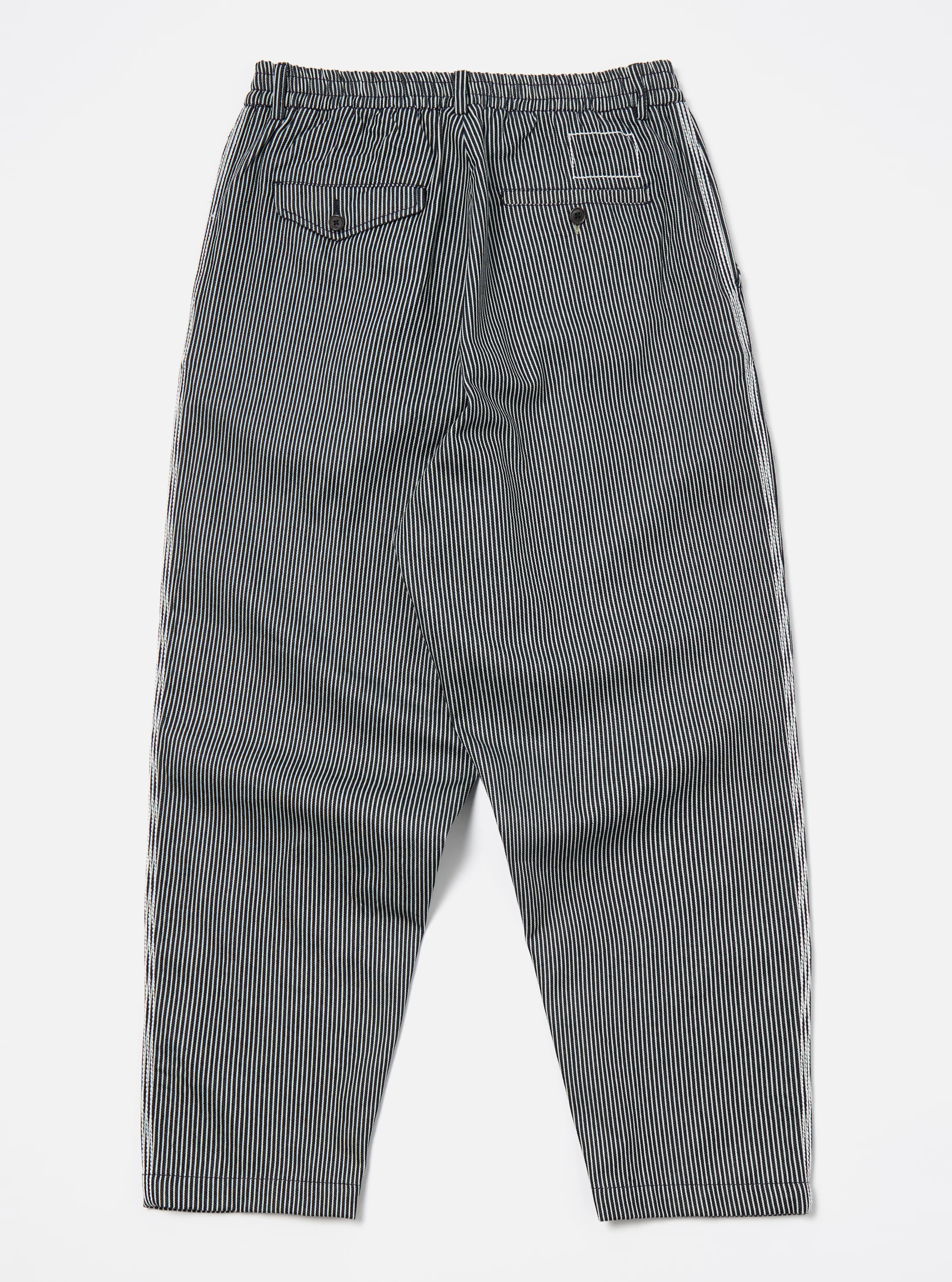 Indigo Hickory Stripe Denim Pleated Track Pant - Image 4