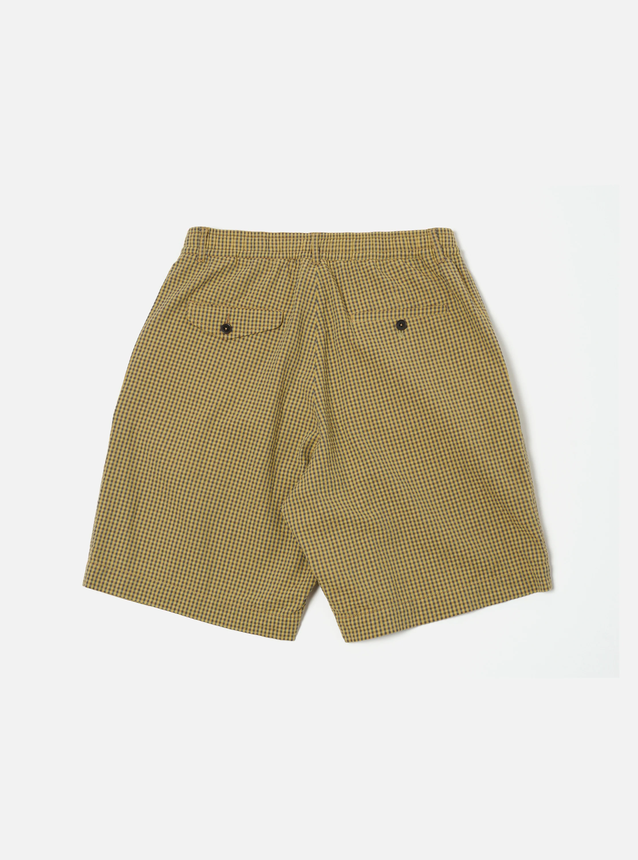 Yellow Japanese Seersucker Pleated Track Short - Image 4