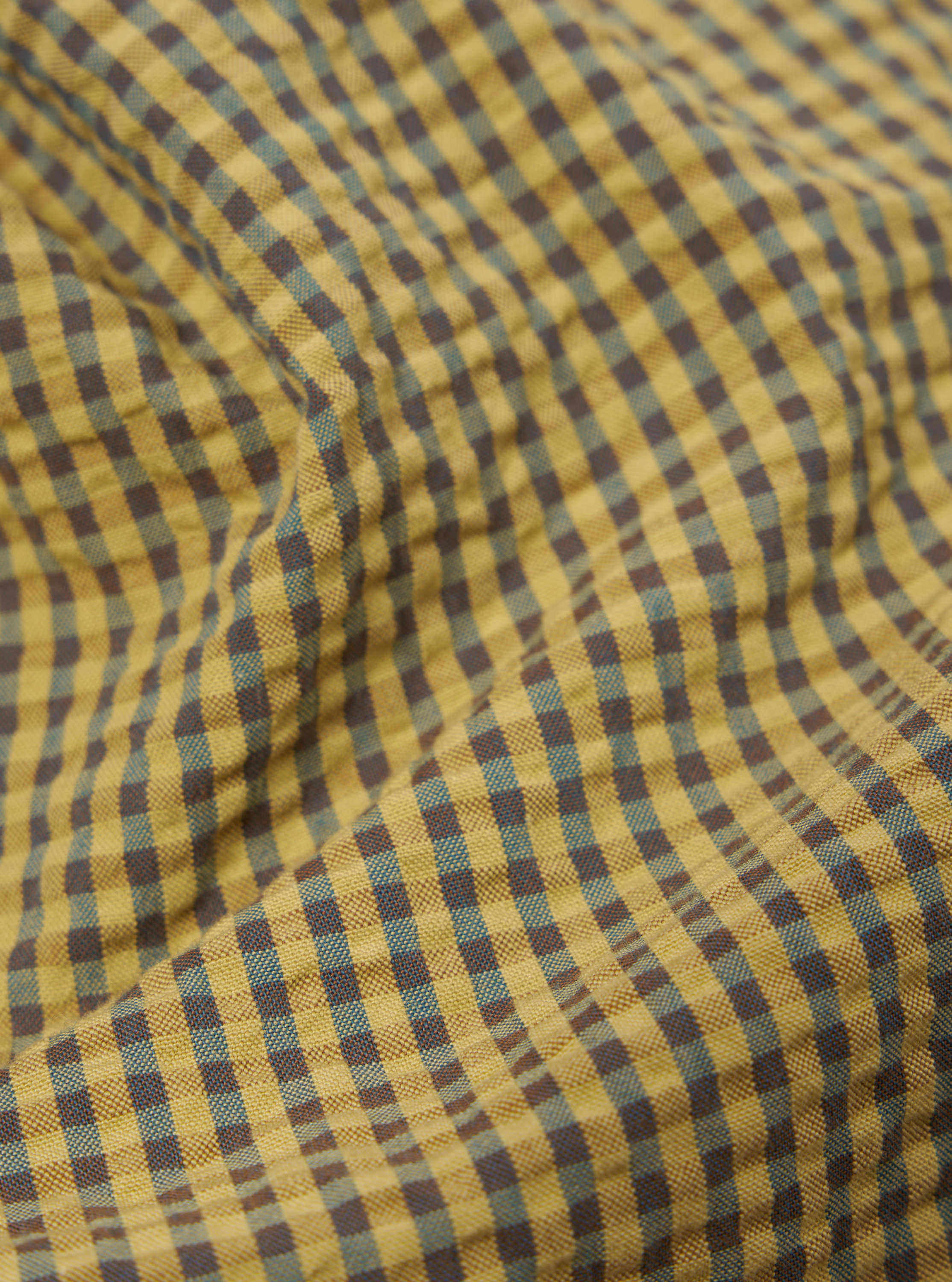 Yellow Japanese Seersucker Pleated Track Short - Image 7