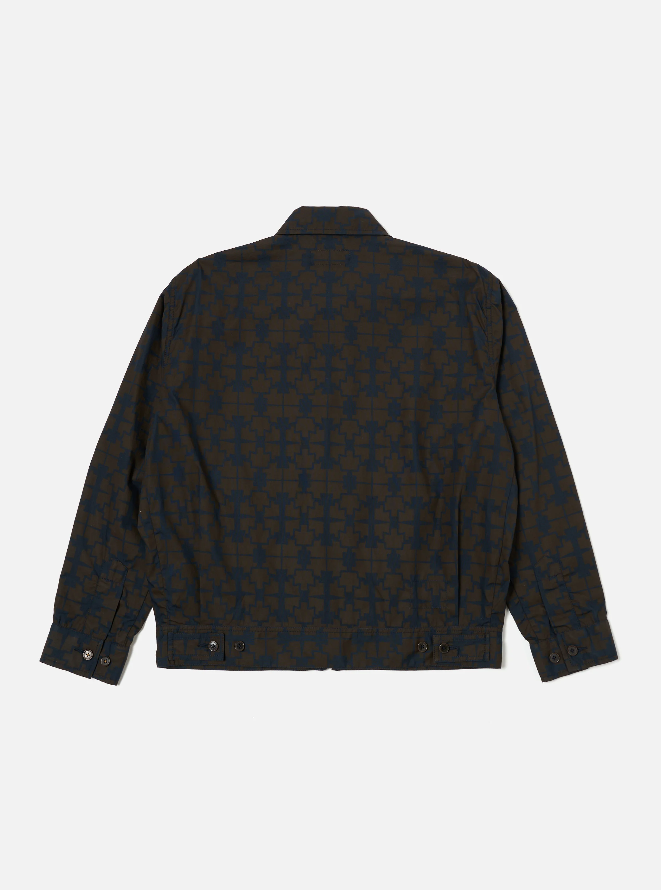 Navy Mitla Print Cotton Rose Bowl Jacket - Image 4