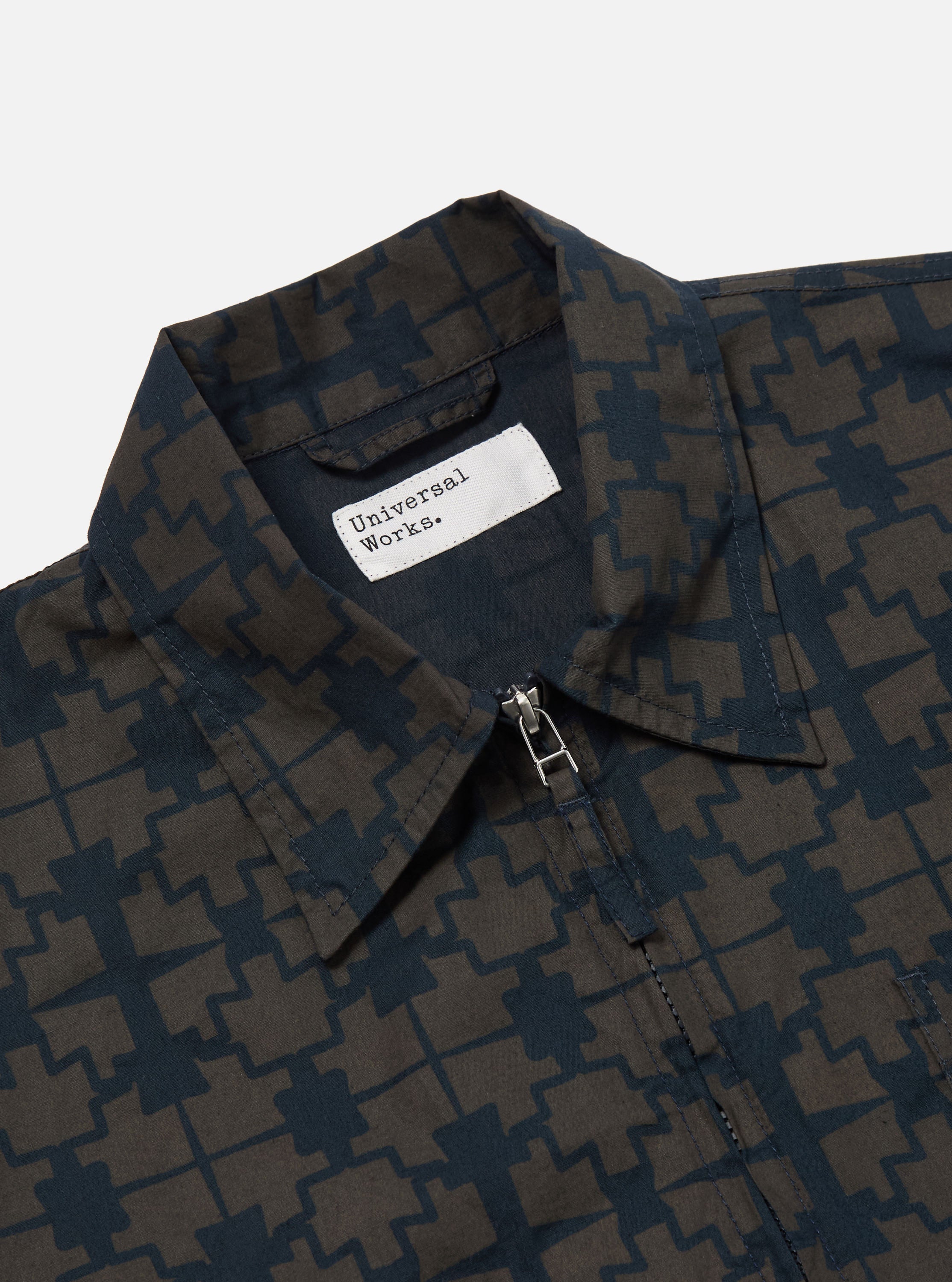 Navy Mitla Print Cotton Rose Bowl Jacket - Image 5