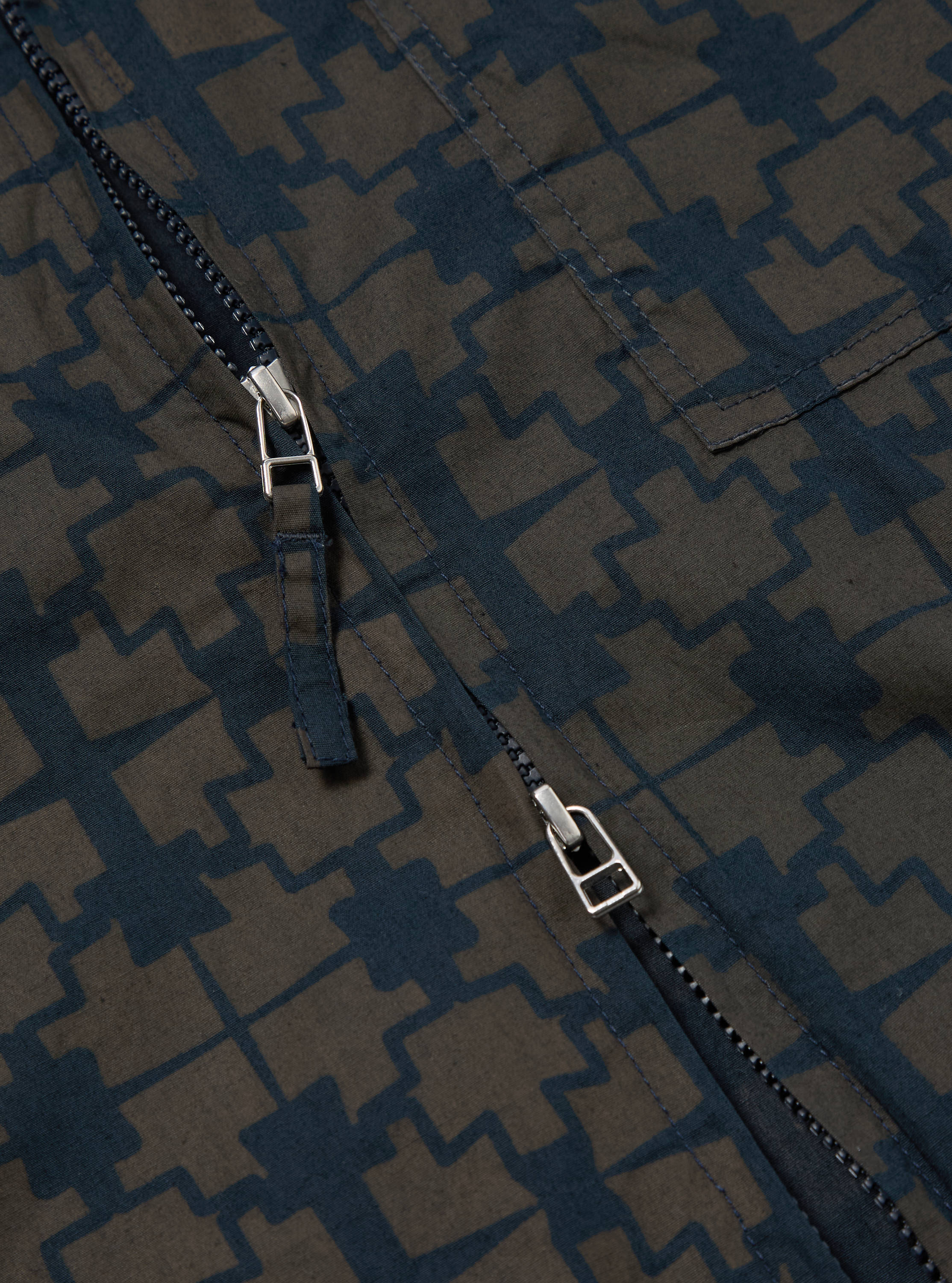 Navy Mitla Print Cotton Rose Bowl Jacket - Image 6