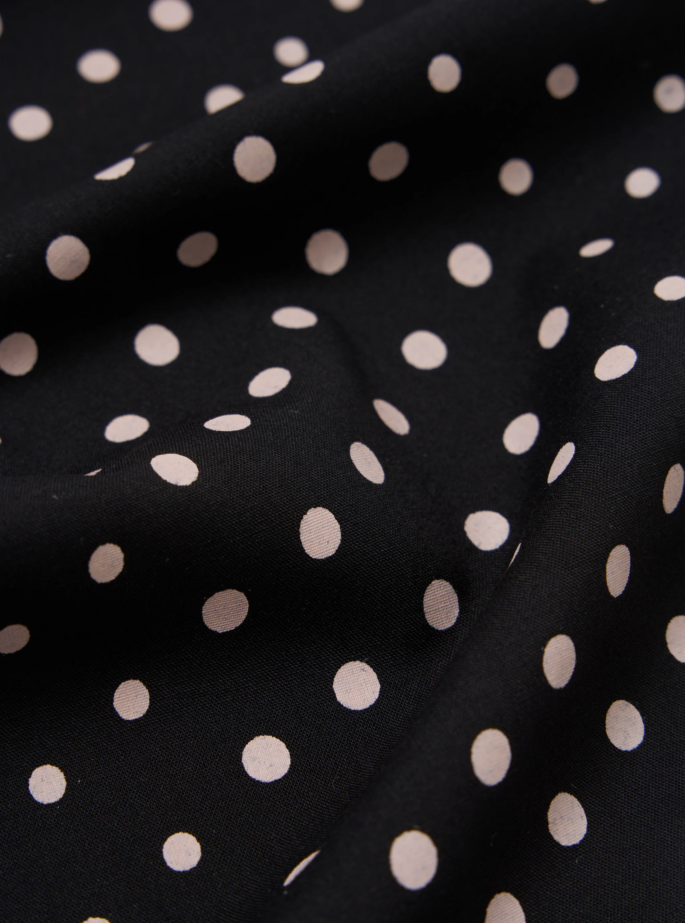Black Dot Print Short Scarf - Image 3