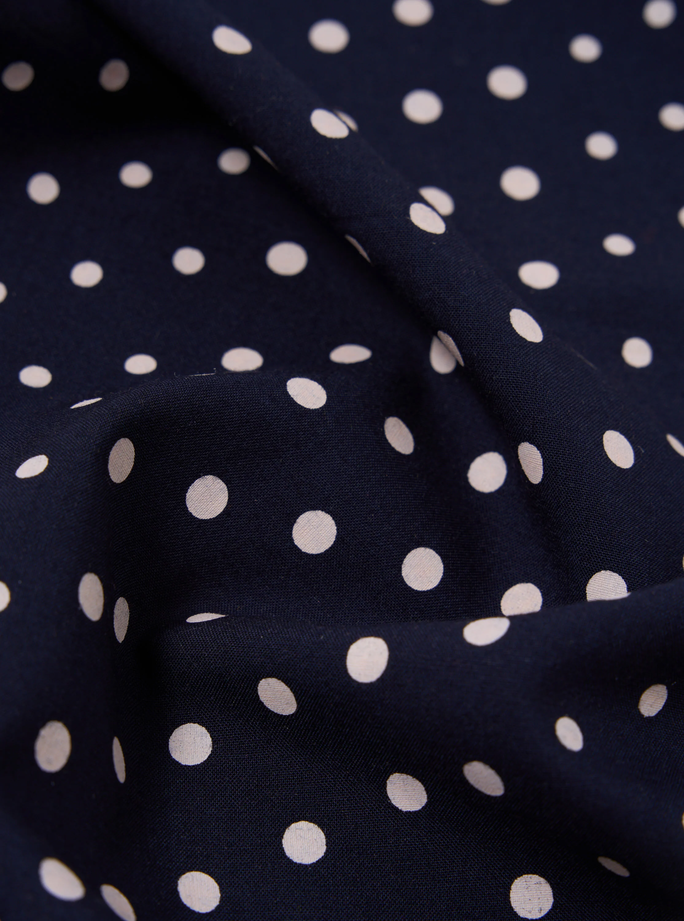 Navy Dot Print Short Scarf - Image 3