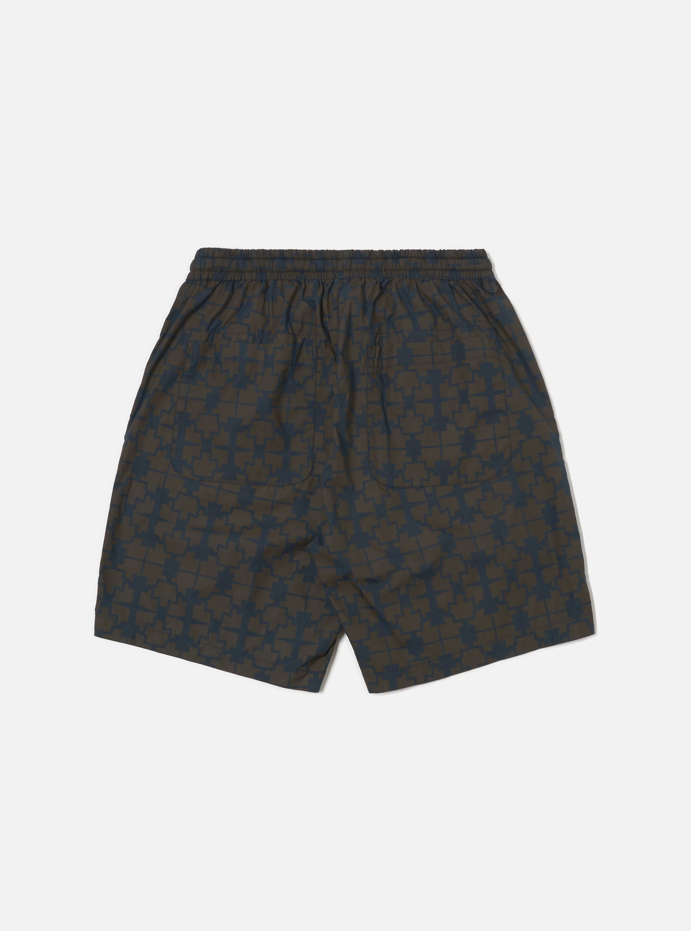 Navy Mitla Print Cotton Simple Short - Image 4