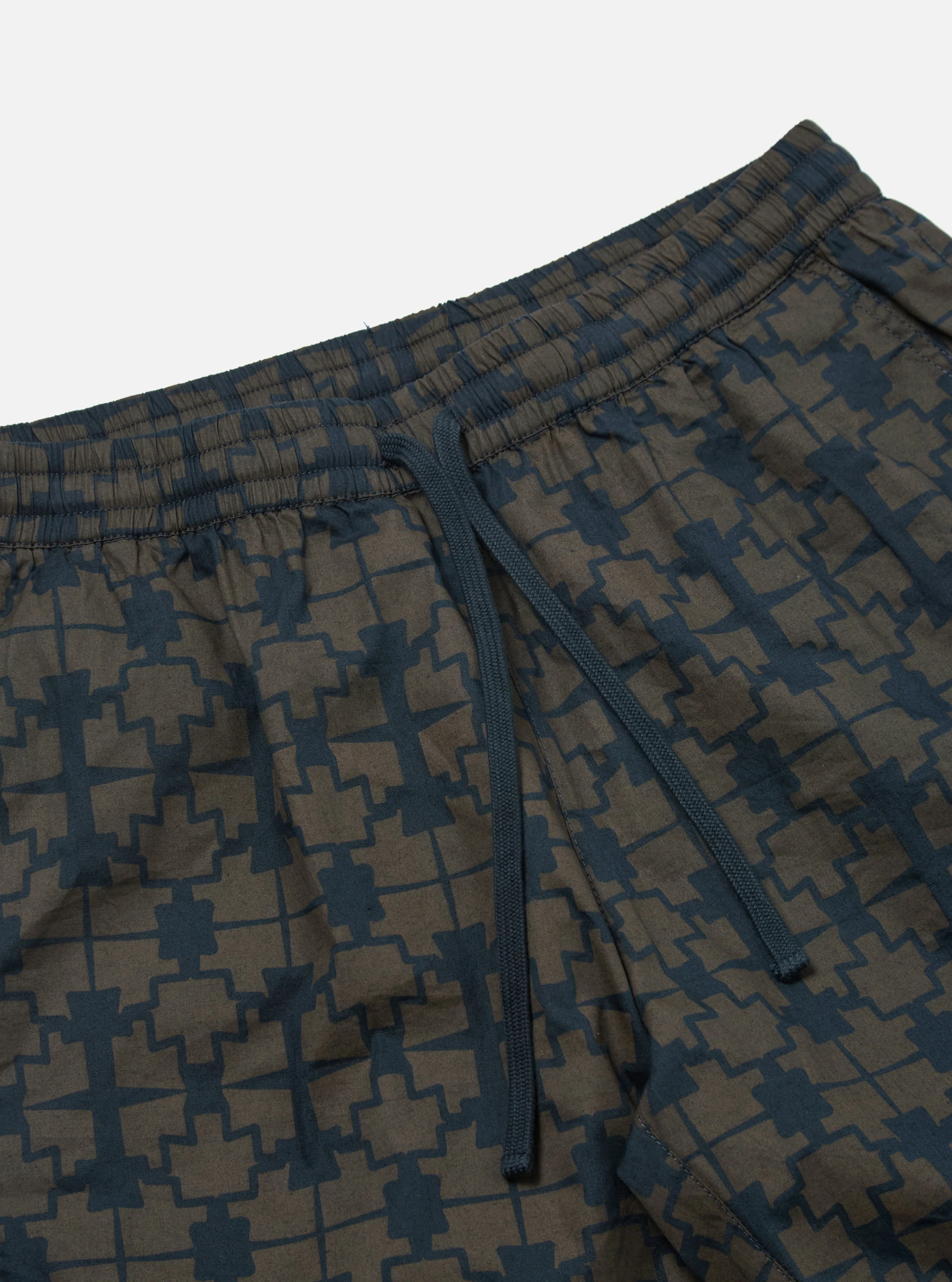 Navy Mitla Print Cotton Simple Short - Image 5