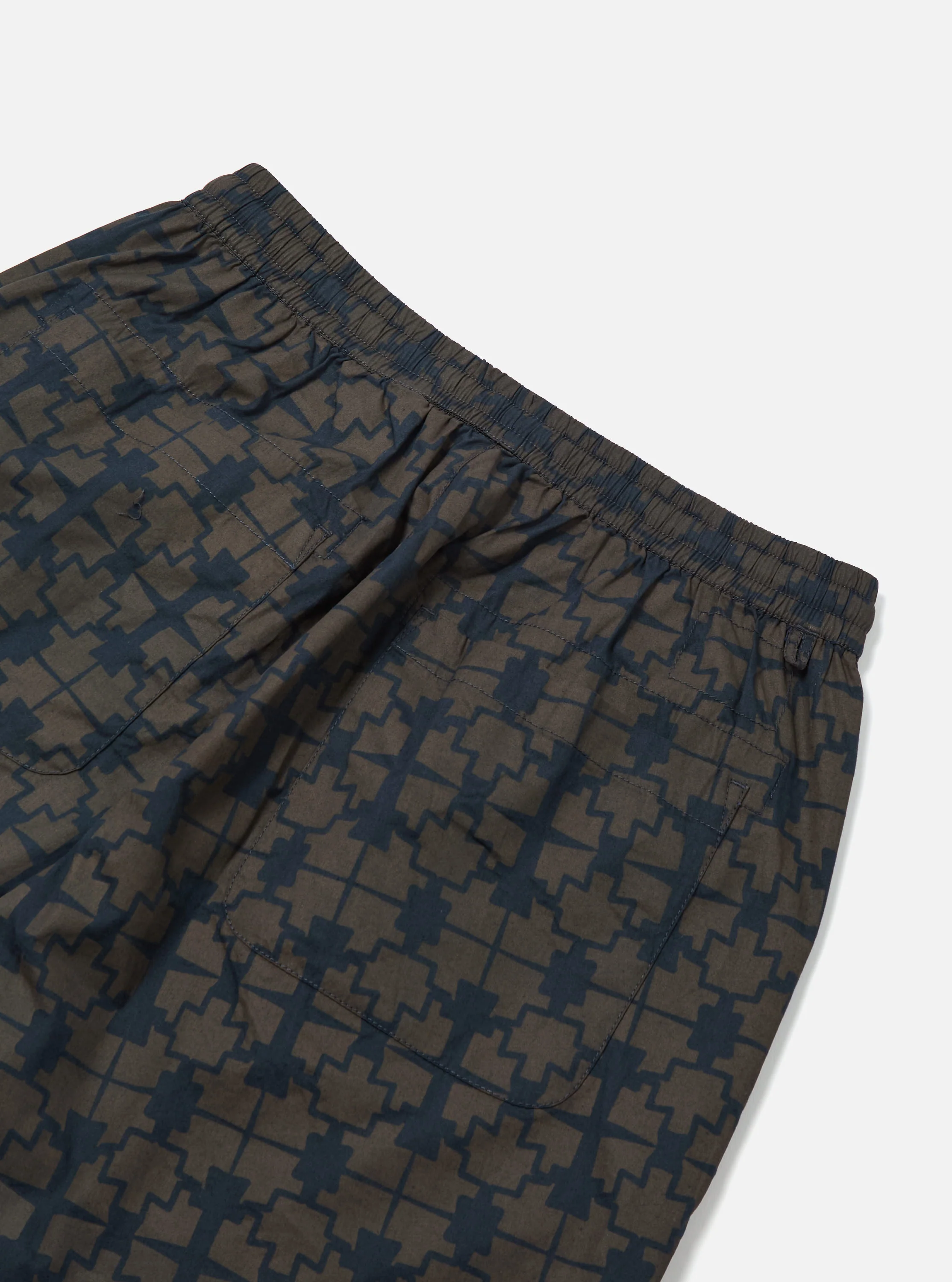 Navy Mitla Print Cotton Simple Short - Image 6